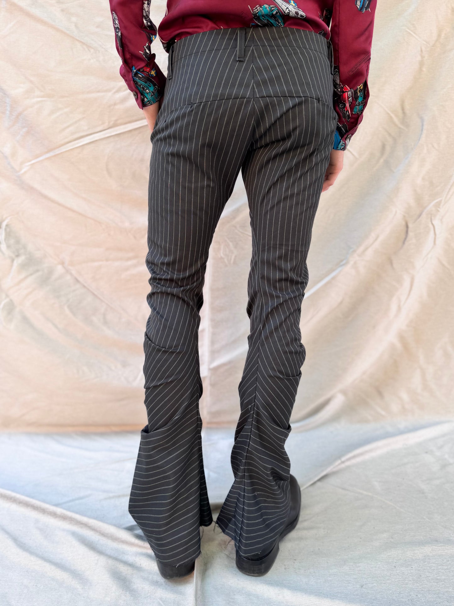 FW25 || TAILORED BOOT CUT DNA DRESS PANTS|| 100% WOOL - PINSTRIPE