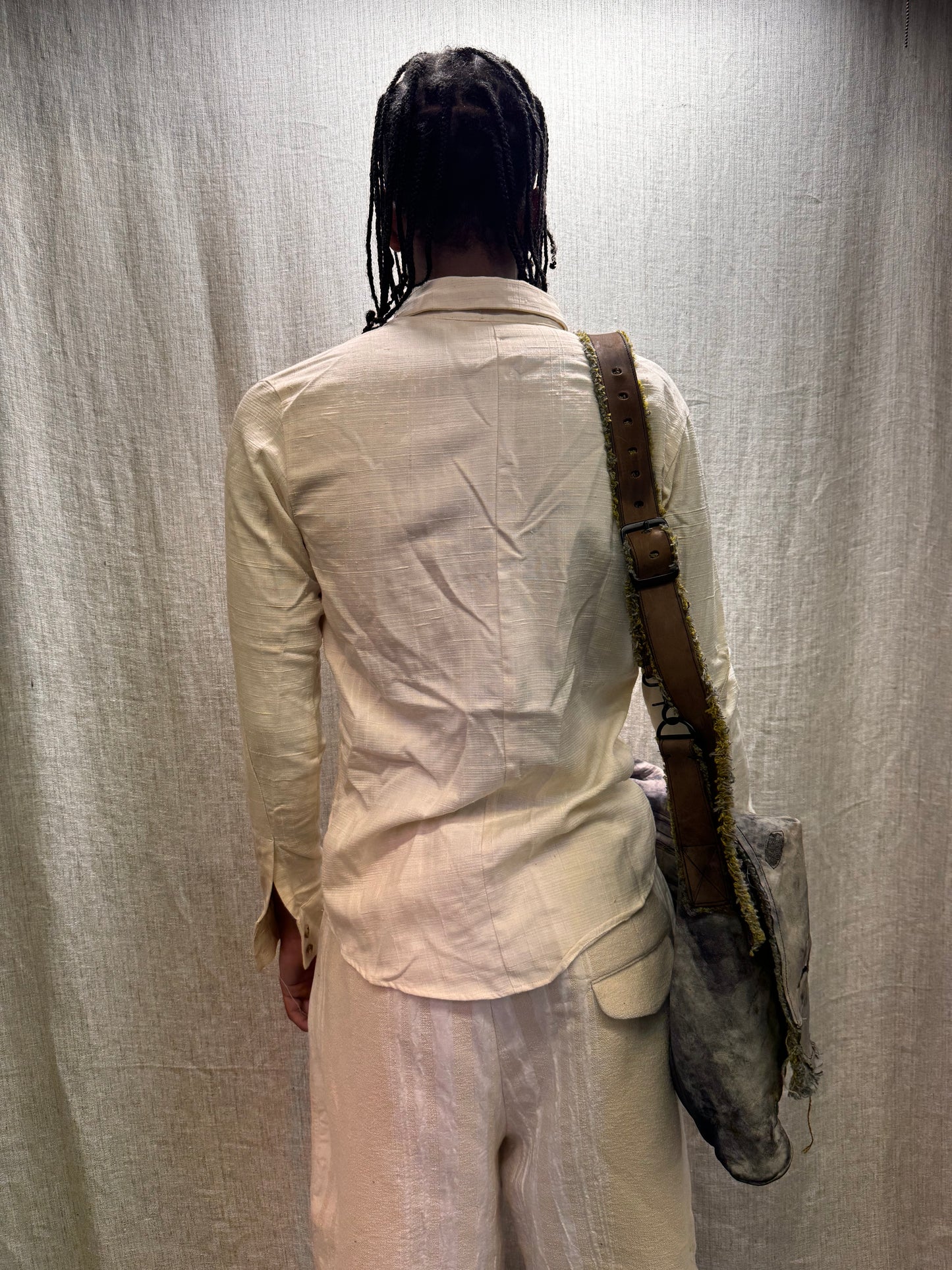 FW24 || FAULTED SHOULDER SILK SHIRT || MARL