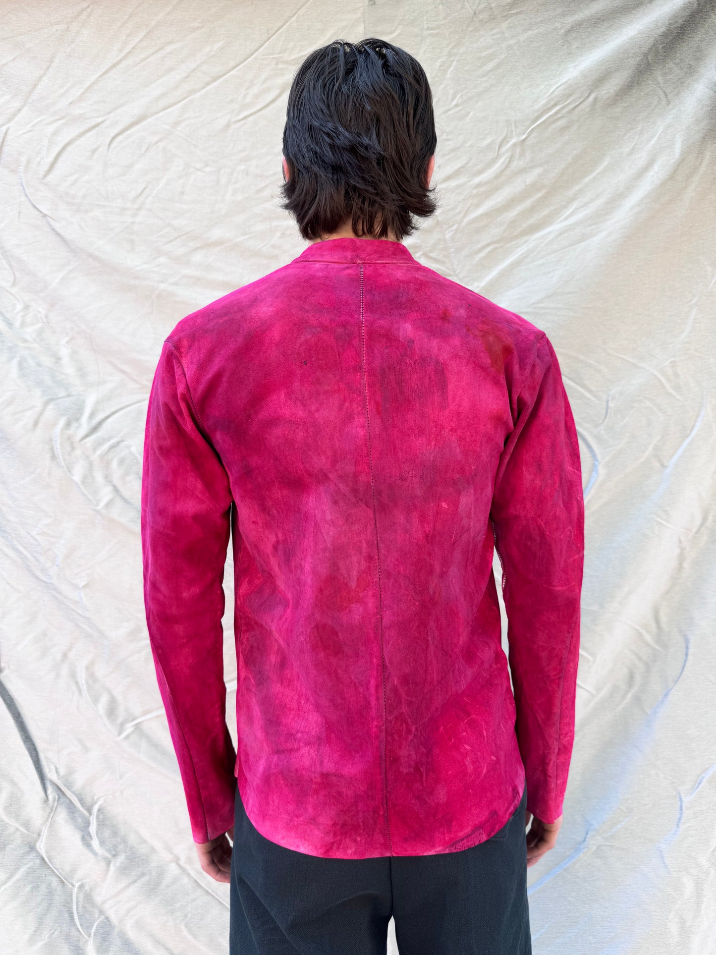 FW25 || FAULTED SHOULDER 2.0 LEATHER SHIRT|| 100% KANGAROO || ROMANTIC RED