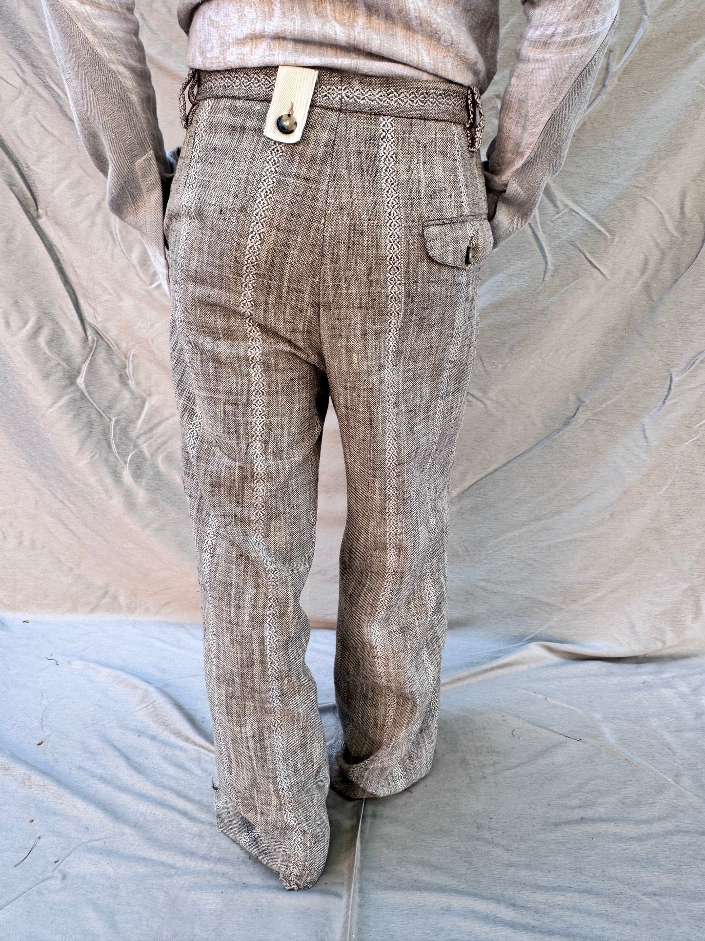 FW25 ||BUTTON POCKET GODDE PANTS|| COTTON - LINEN ECRU