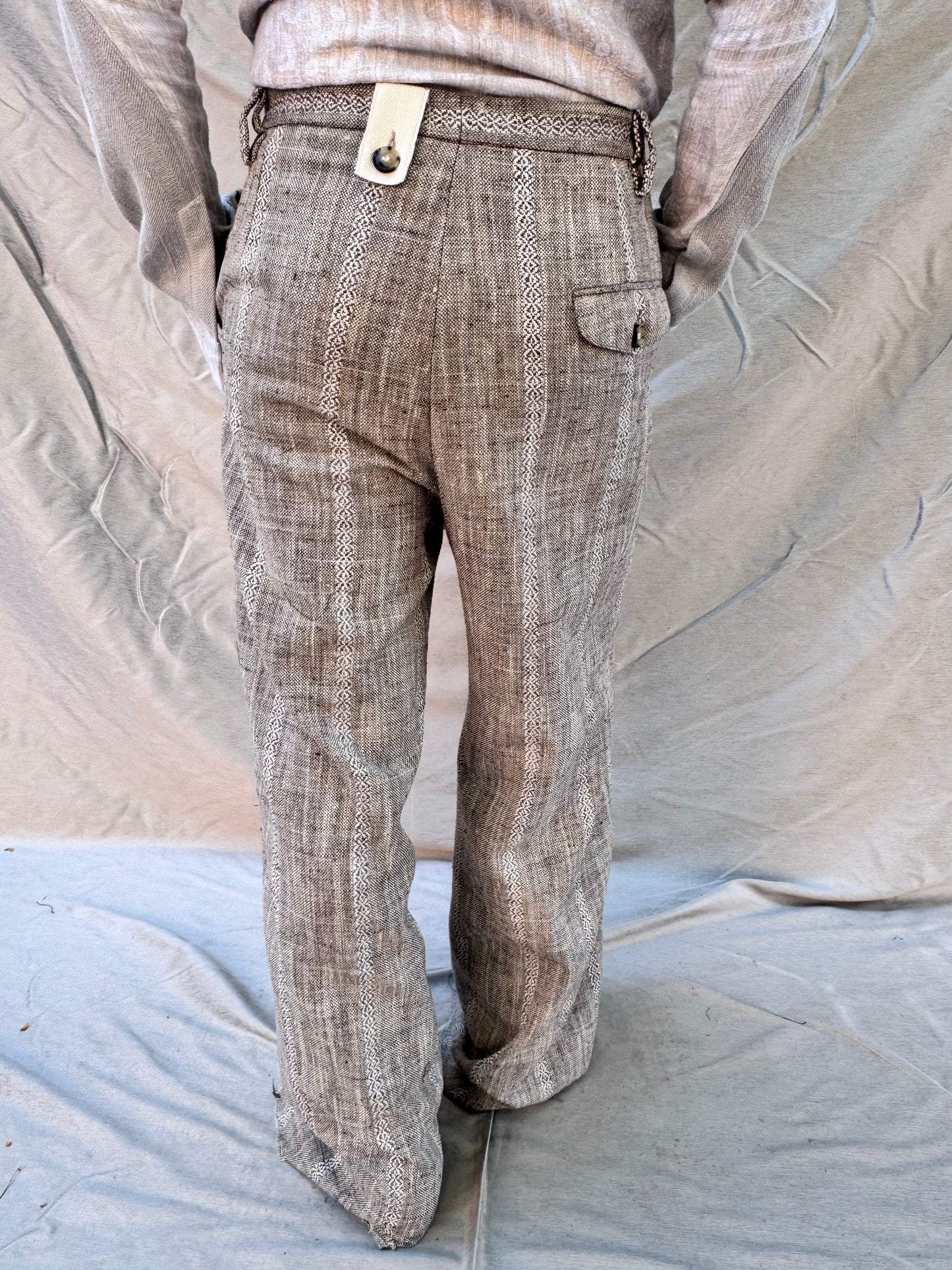 FW25 ||BUTTON POCKET GODDE PANTS|| COTTON - LINEN ECRU