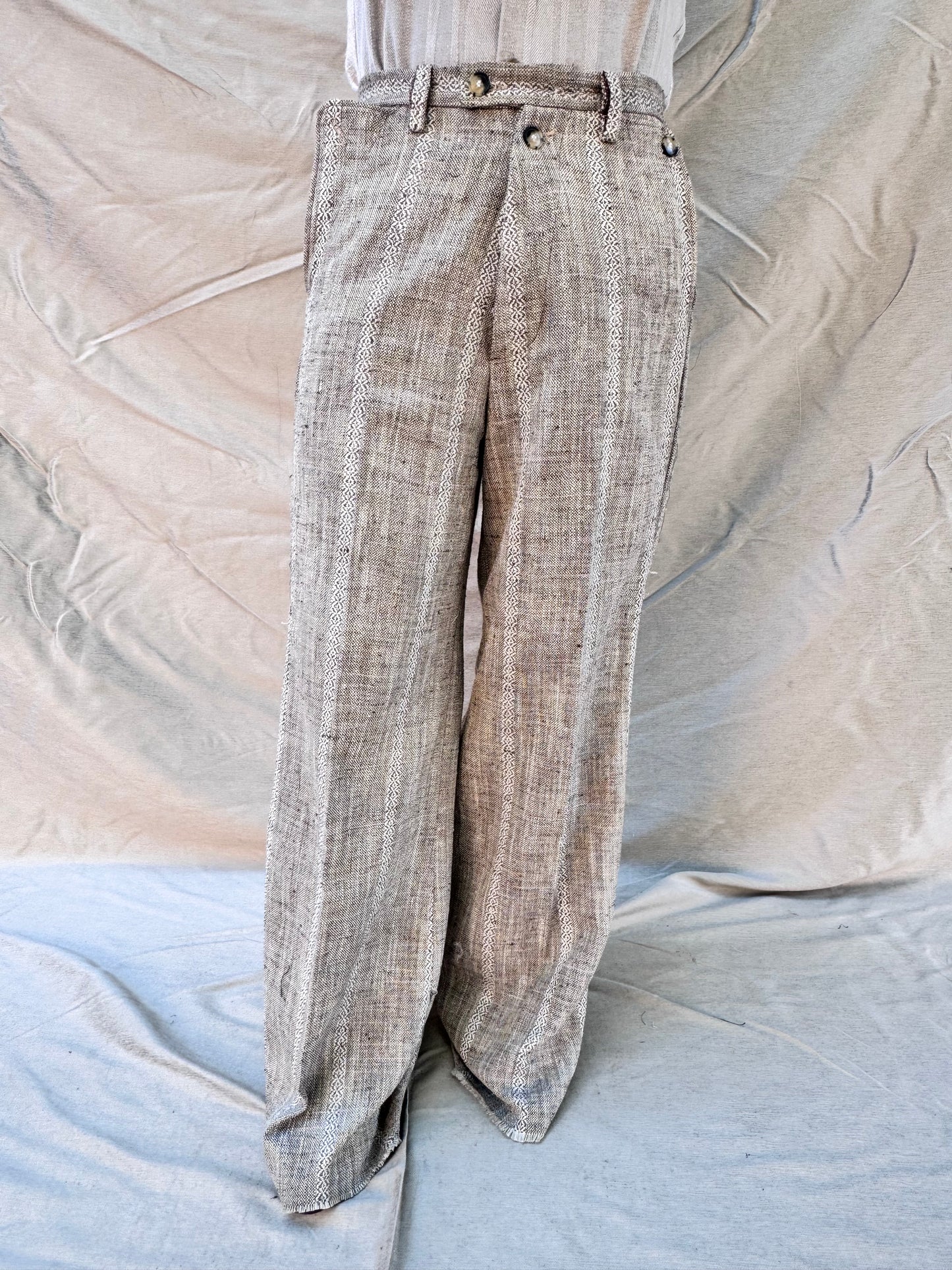 FW25 ||BUTTON POCKET GODDE PANTS|| COTTON - LINEN ECRU