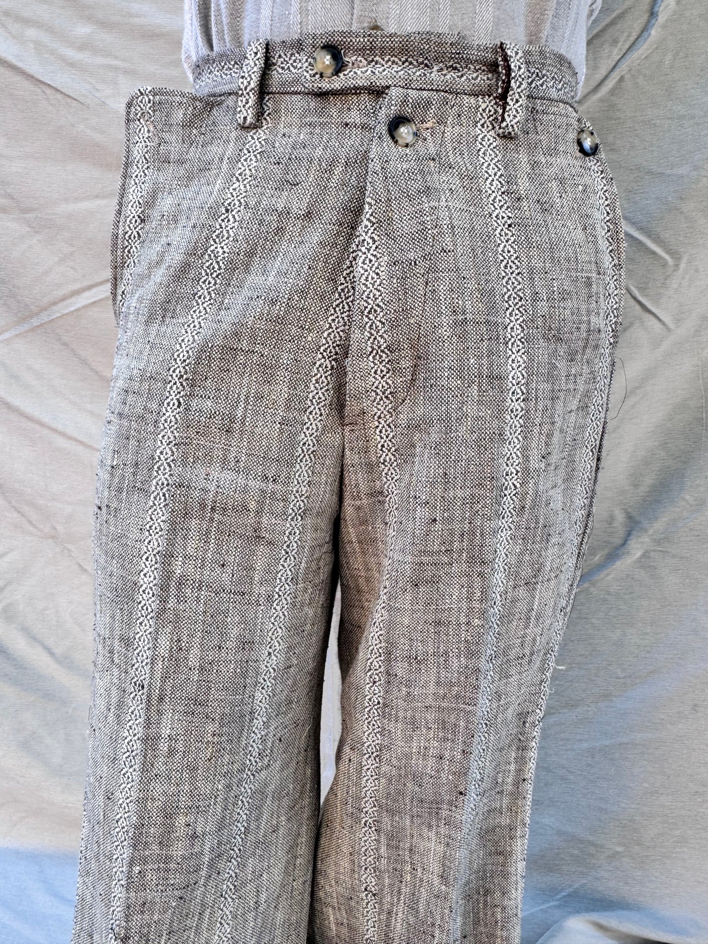 FW25 ||BUTTON POCKET GODDE PANTS|| COTTON - LINEN ECRU