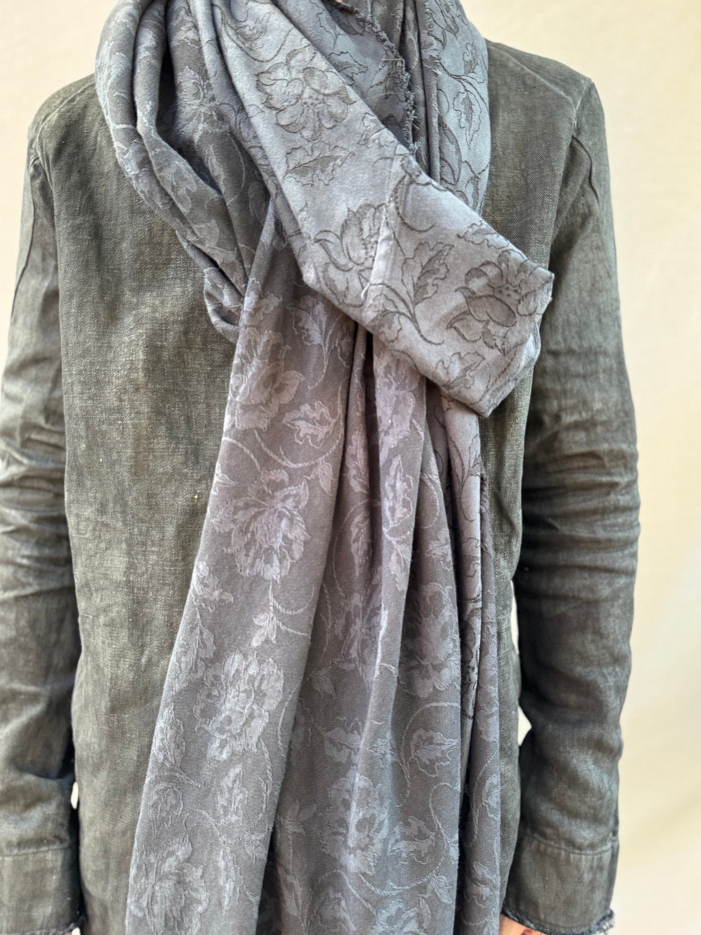 FW25 || BIAS CUT “SLITHERER” SCARF || COTTON BROCADE - BLACK