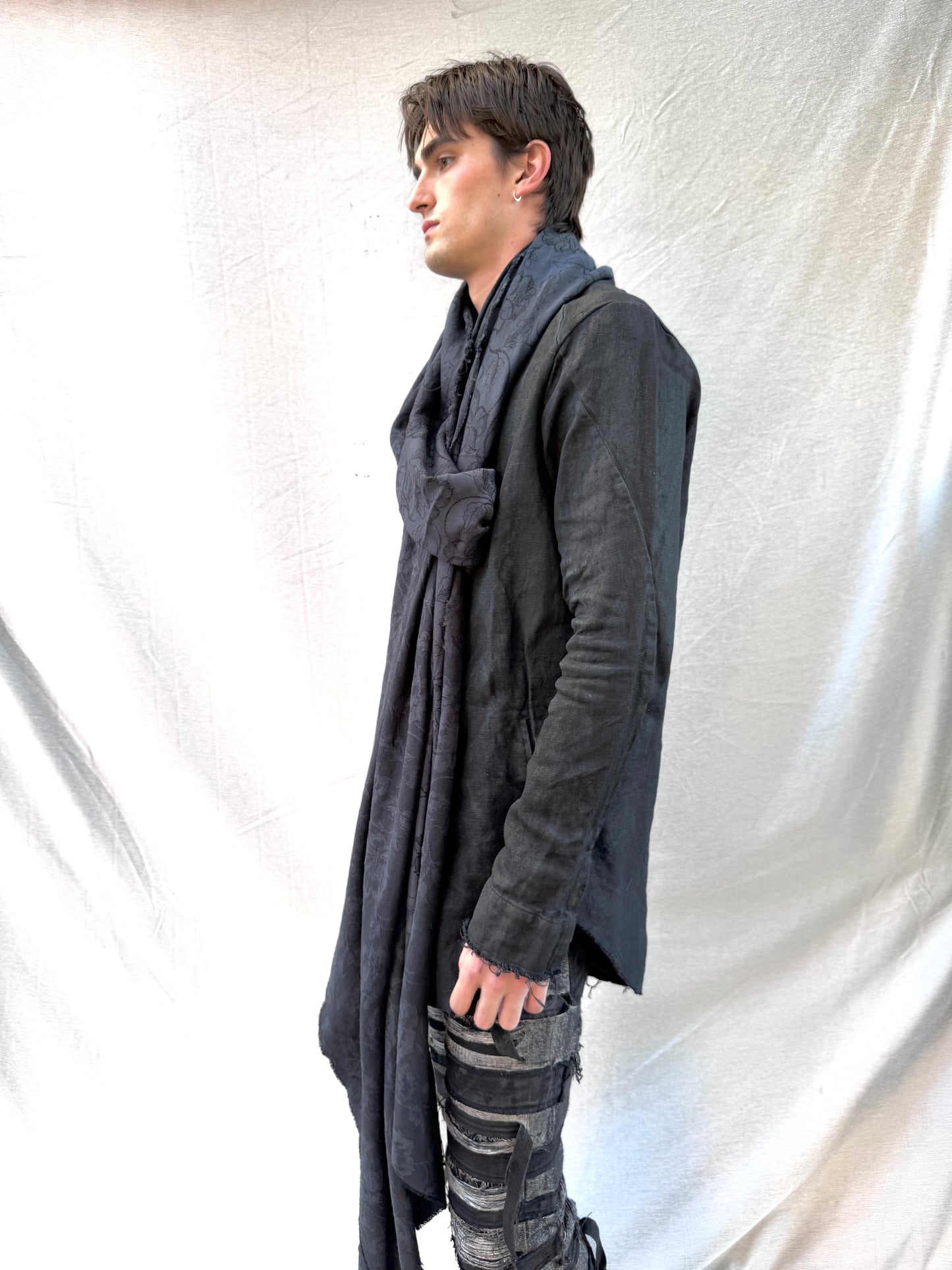FW25 || BIAS CUT “SLITHERER” SCARF || COTTON BROCADE - BLACK
