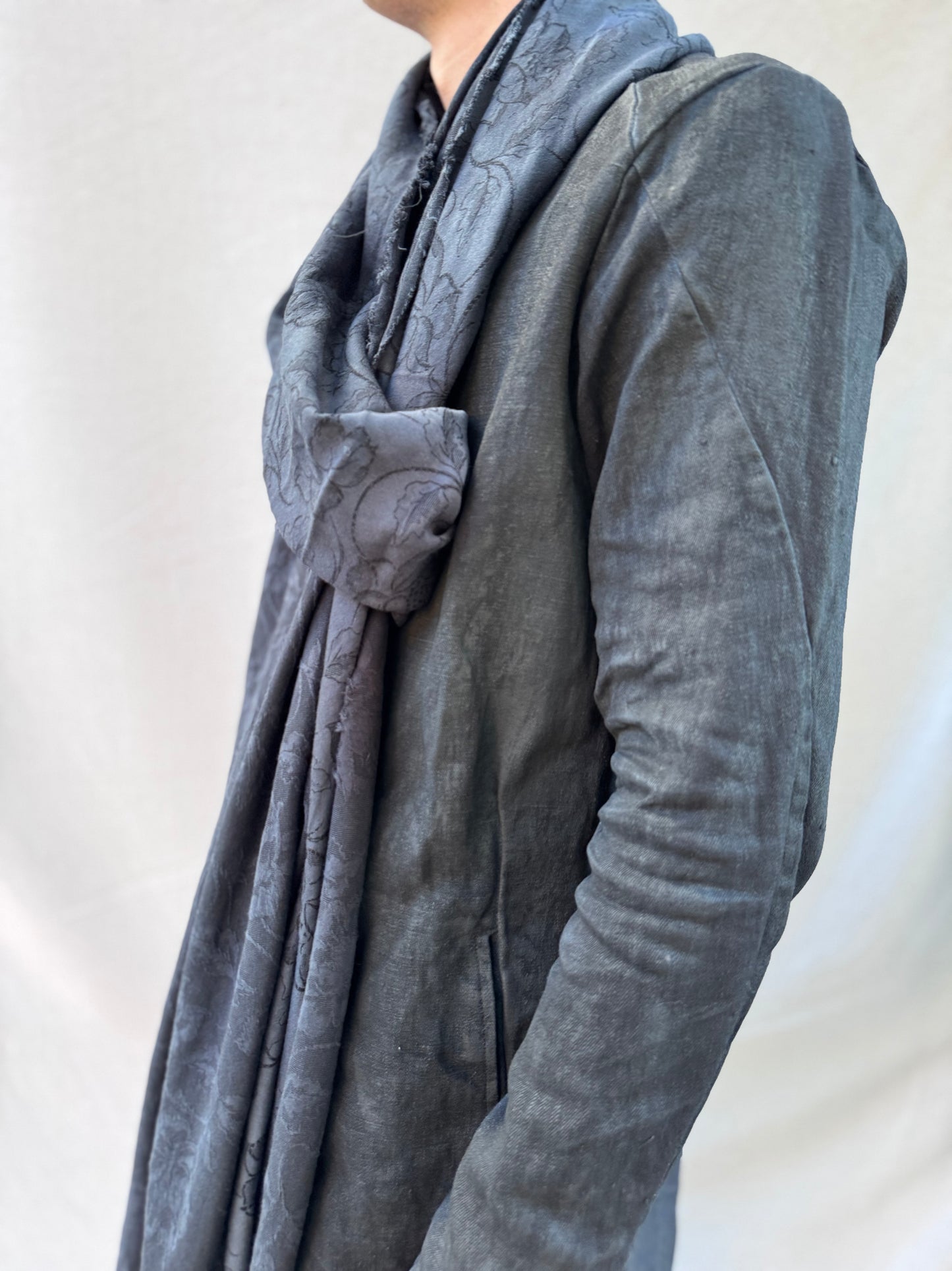 FW25 || BIAS CUT “SLITHERER” SCARF || COTTON BROCADE - BLACK