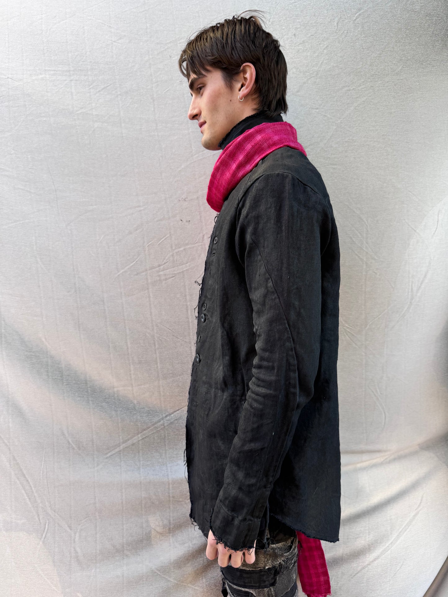 FW25 || OVERDYED SILK RIDGE SCARF || 100% SILK || RED