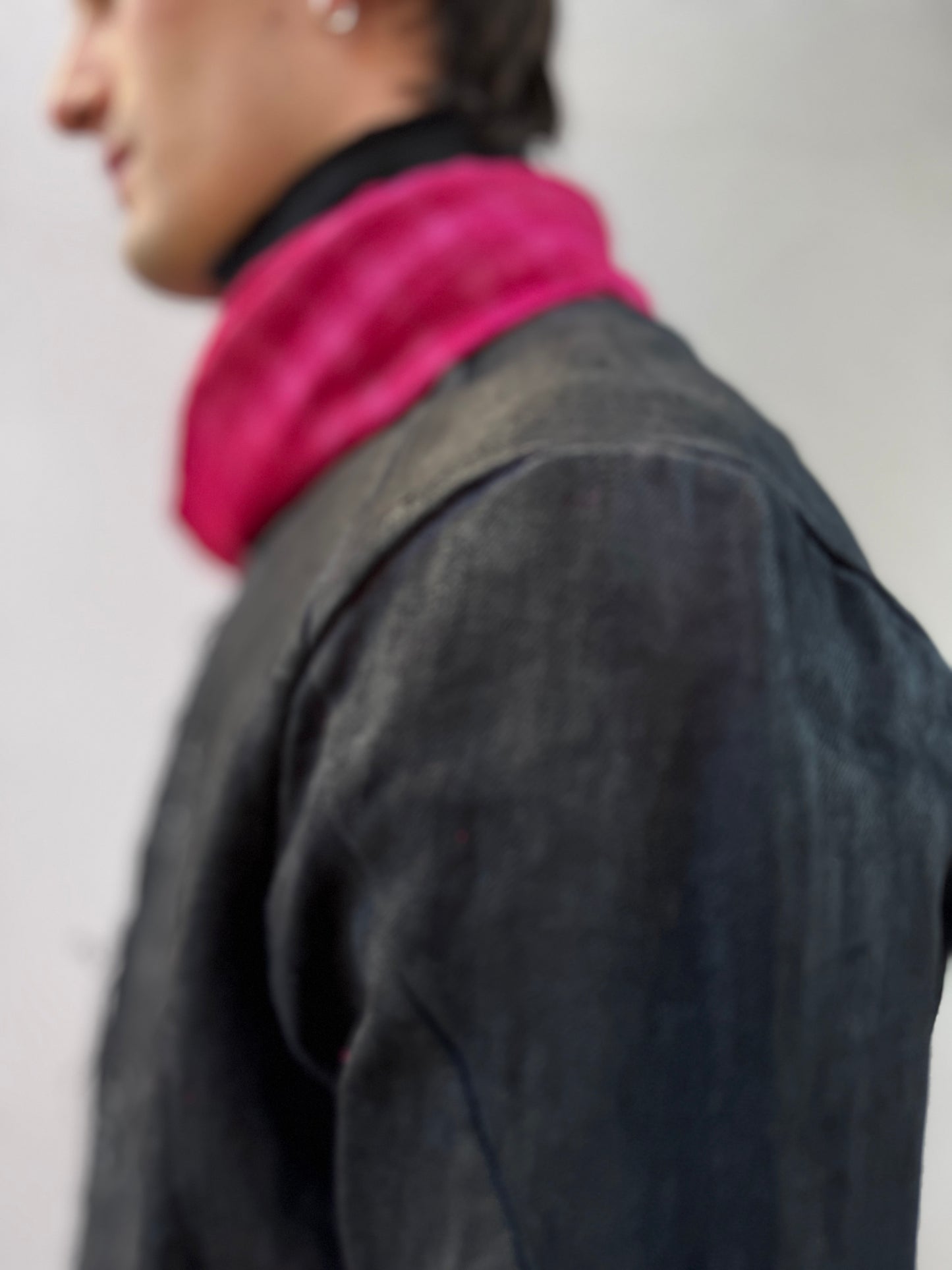FW25 || OVERDYED SILK RIDGE SCARF || 100% SILK || RED