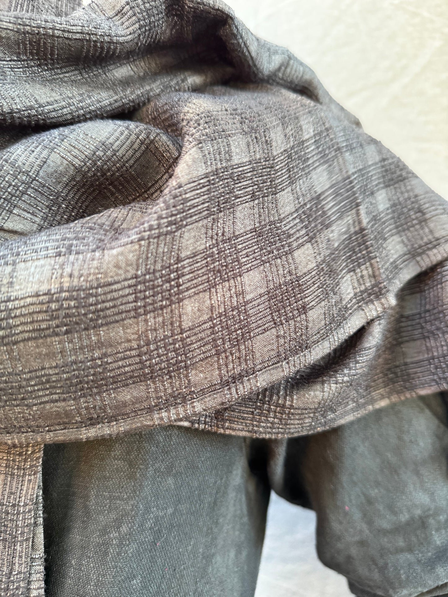FW25 || OVERDYED SILK RIDGE SCARF || 100% SILK || BLACK