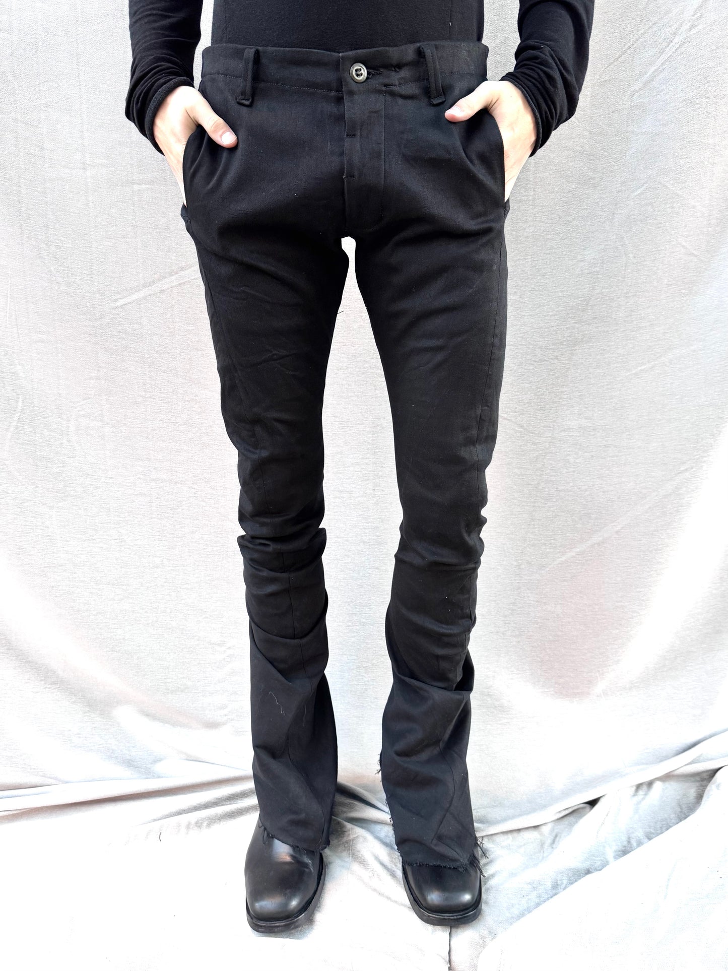 FW25 || TAILORED BOOT CUT DNA DRESS PANTS|| 100% COTTON - BLACK
