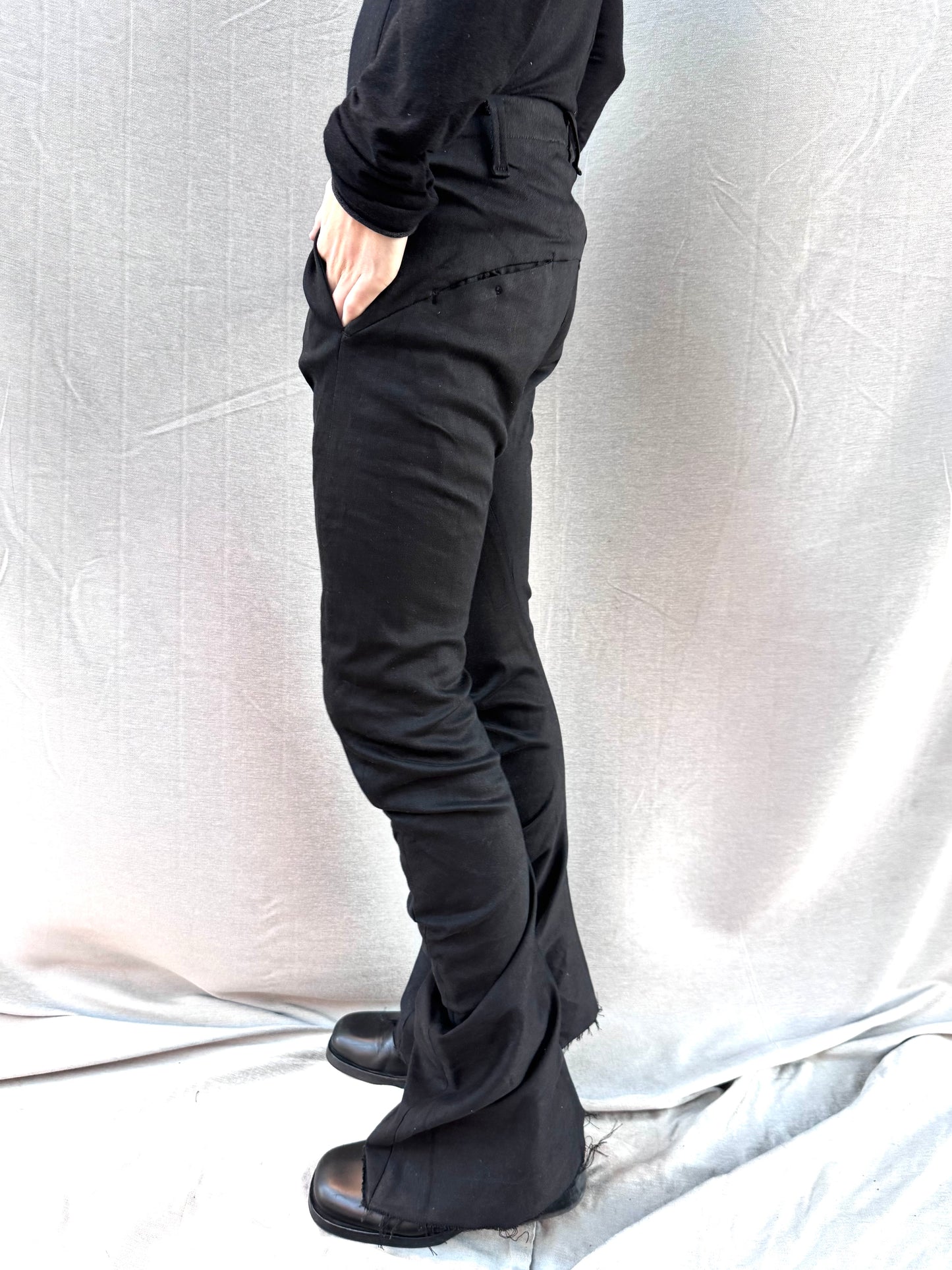 FW25 || TAILORED BOOT CUT DNA DRESS PANTS|| 100% COTTON - BLACK