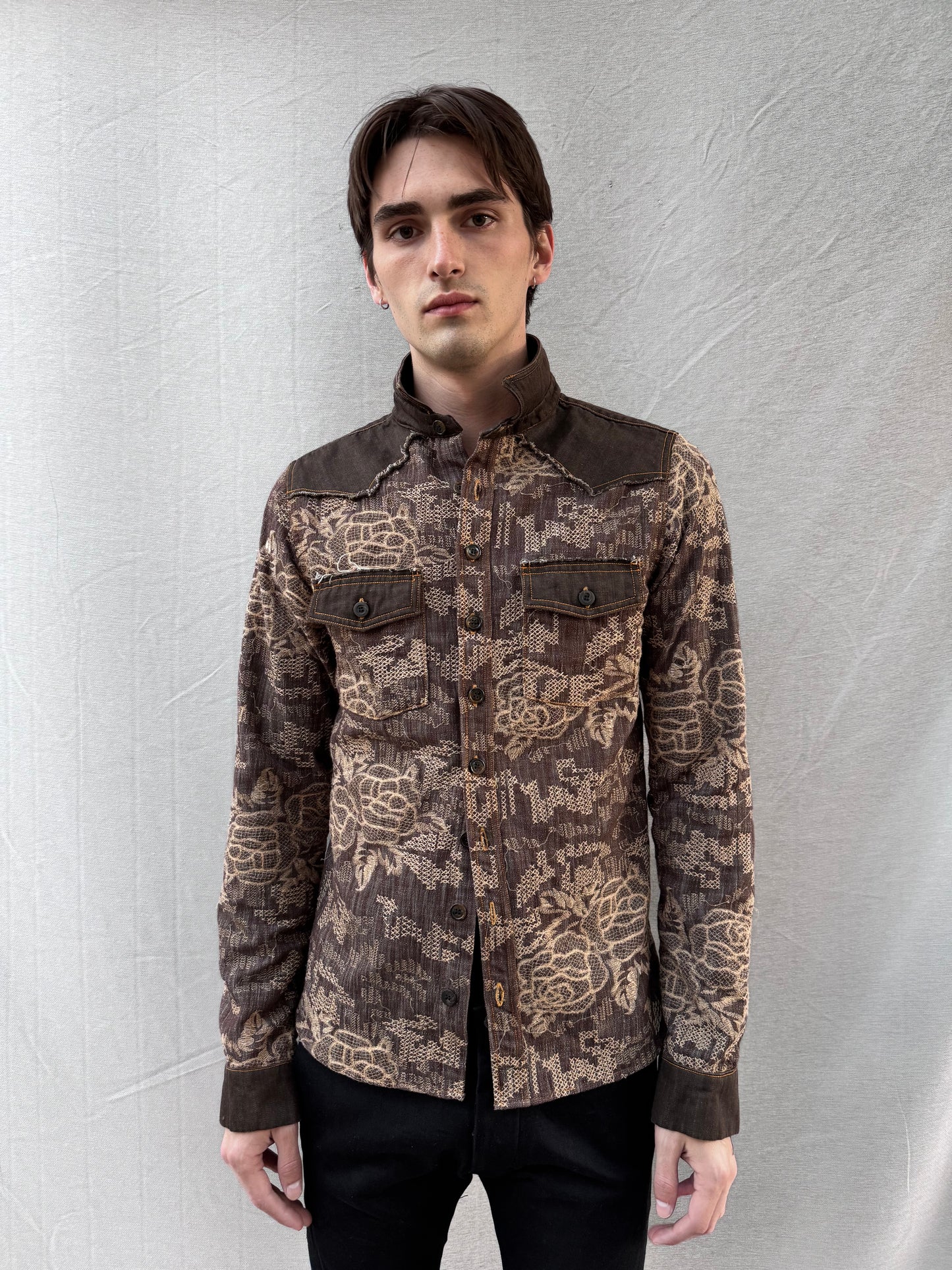 FW25 || WESTERN SHIRT || EMBROIDERED COTTON DENIM