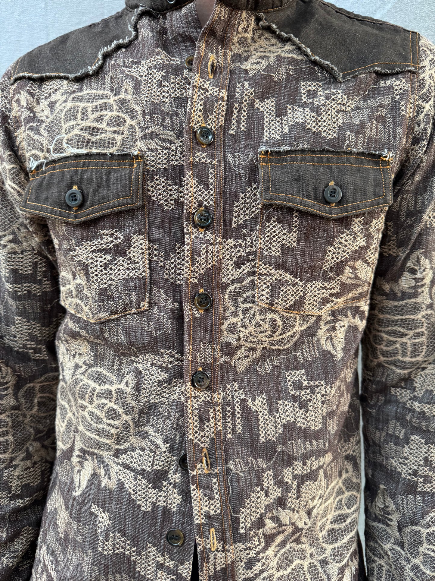 FW25 || WESTERN SHIRT || EMBROIDERED COTTON DENIM