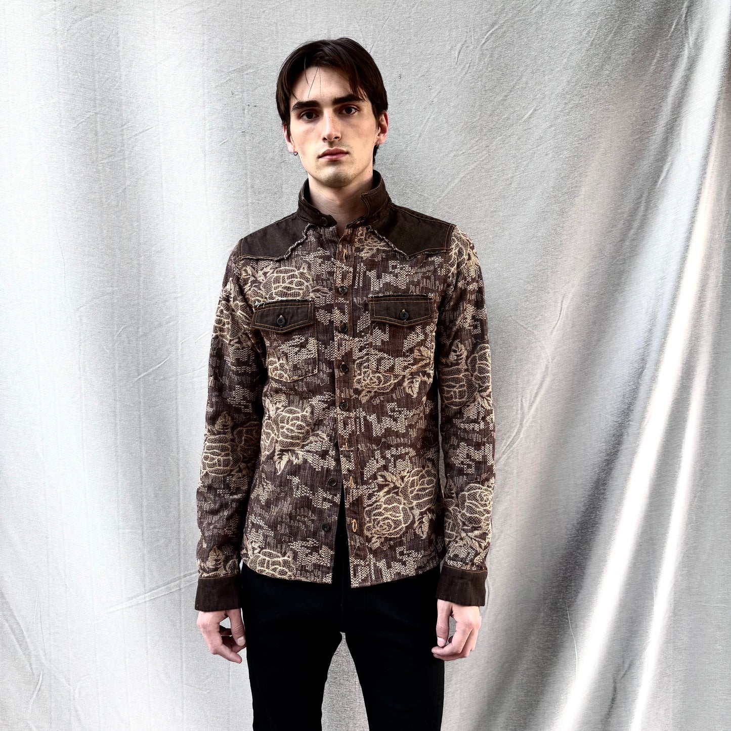 FW25 || WESTERN SHIRT || EMBROIDERED COTTON DENIM