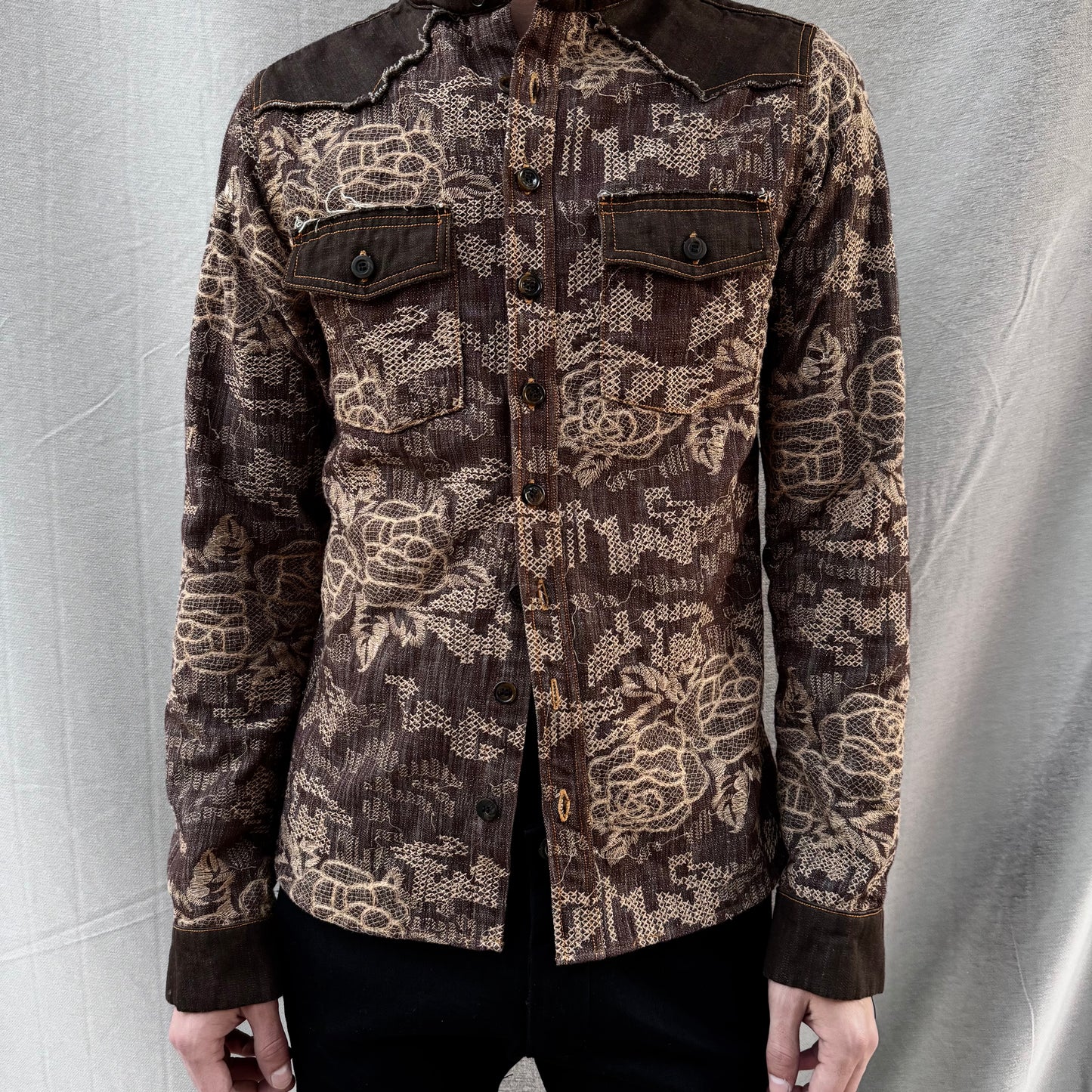 FW25 || WESTERN SHIRT || EMBROIDERED COTTON DENIM