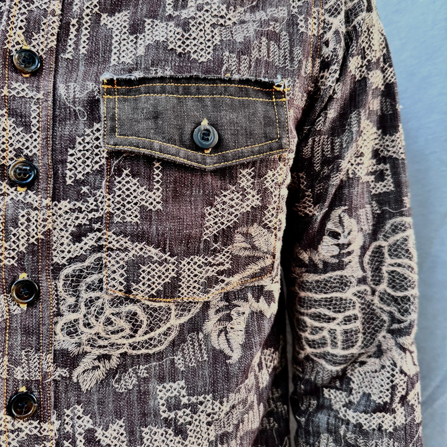 FW25 || WESTERN SHIRT || EMBROIDERED COTTON DENIM