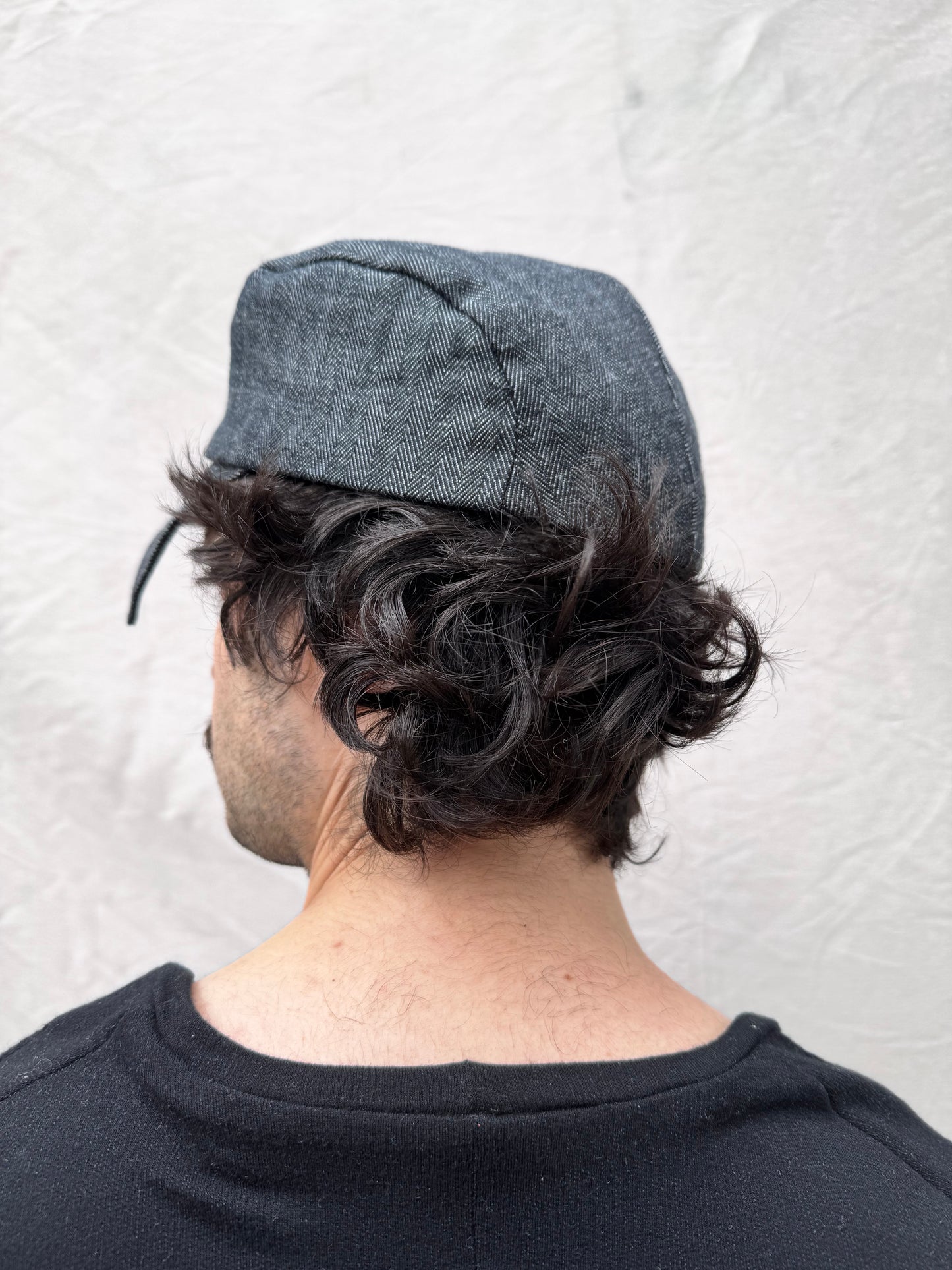 FW25 || EXTENDED SQUARE BILL ZB HAT || BLACK HERRINGBONE