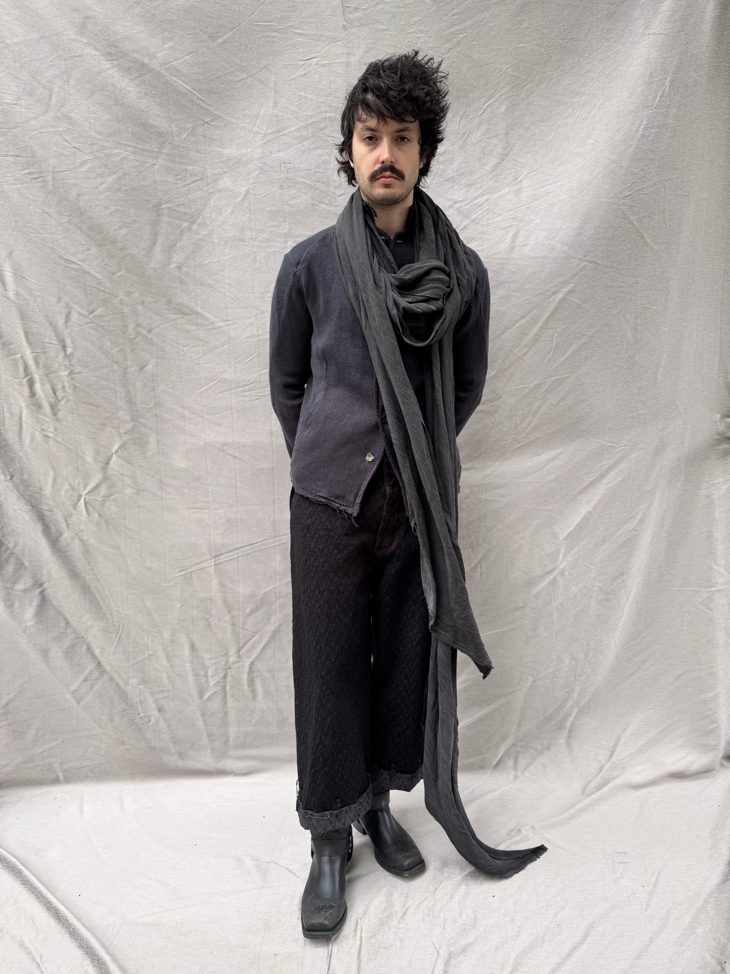 FW25 || BIAS CUT “SLITHERER” SCARF || RAYON - WASHED GREY