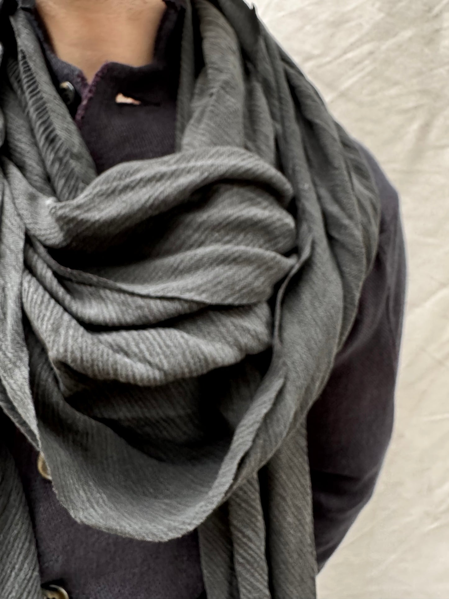 FW25 || BIAS CUT “SLITHERER” SCARF || RAYON - WASHED GREY
