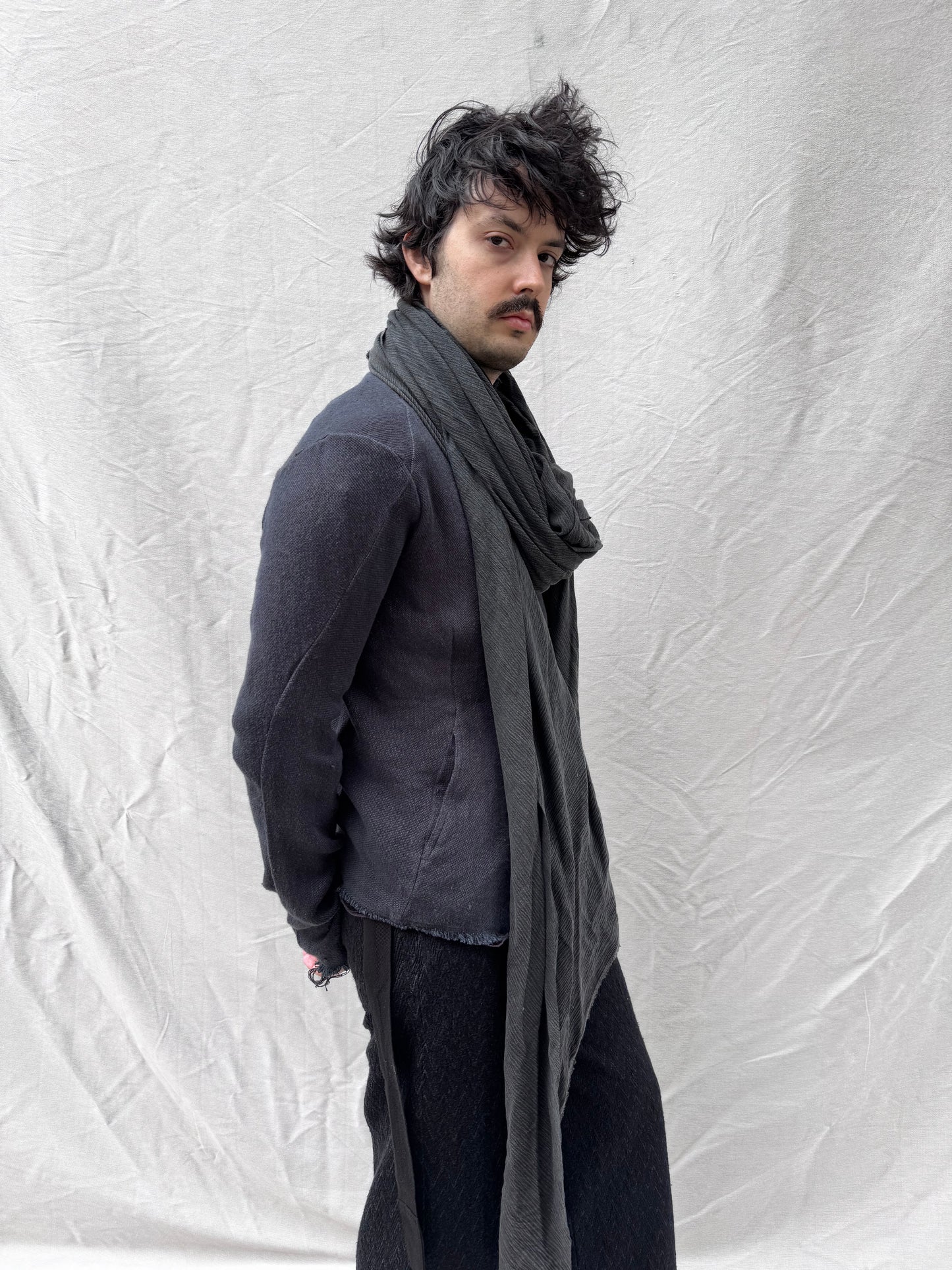 FW25 || BIAS CUT “SLITHERER” SCARF || RAYON - WASHED GREY