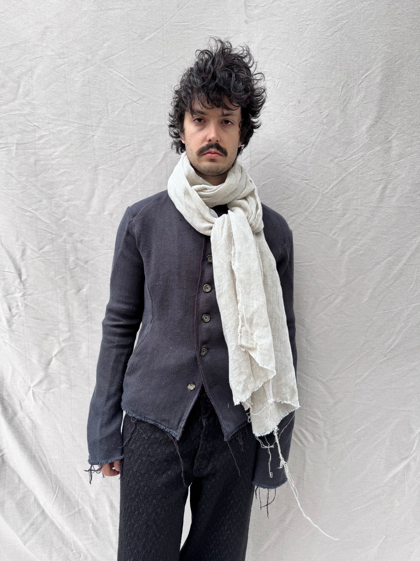 FW25 || CLASSIC LONG SLIM SCARF || LINEN - ECRU