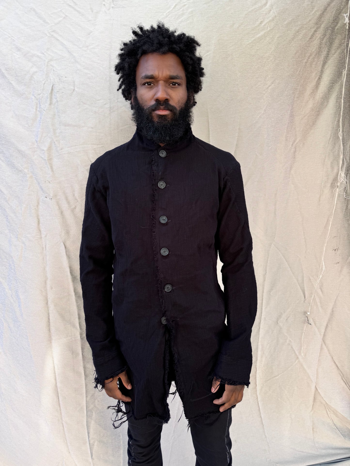 FW25 || PROTOLOGICAL ARCHETYPE LONG SHIRT JACKET || BLACK