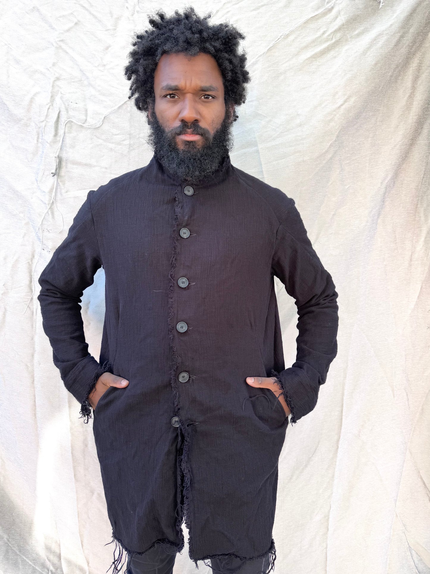 FW25 || PROTOLOGICAL ARCHETYPE LONG SHIRT JACKET || BLACK