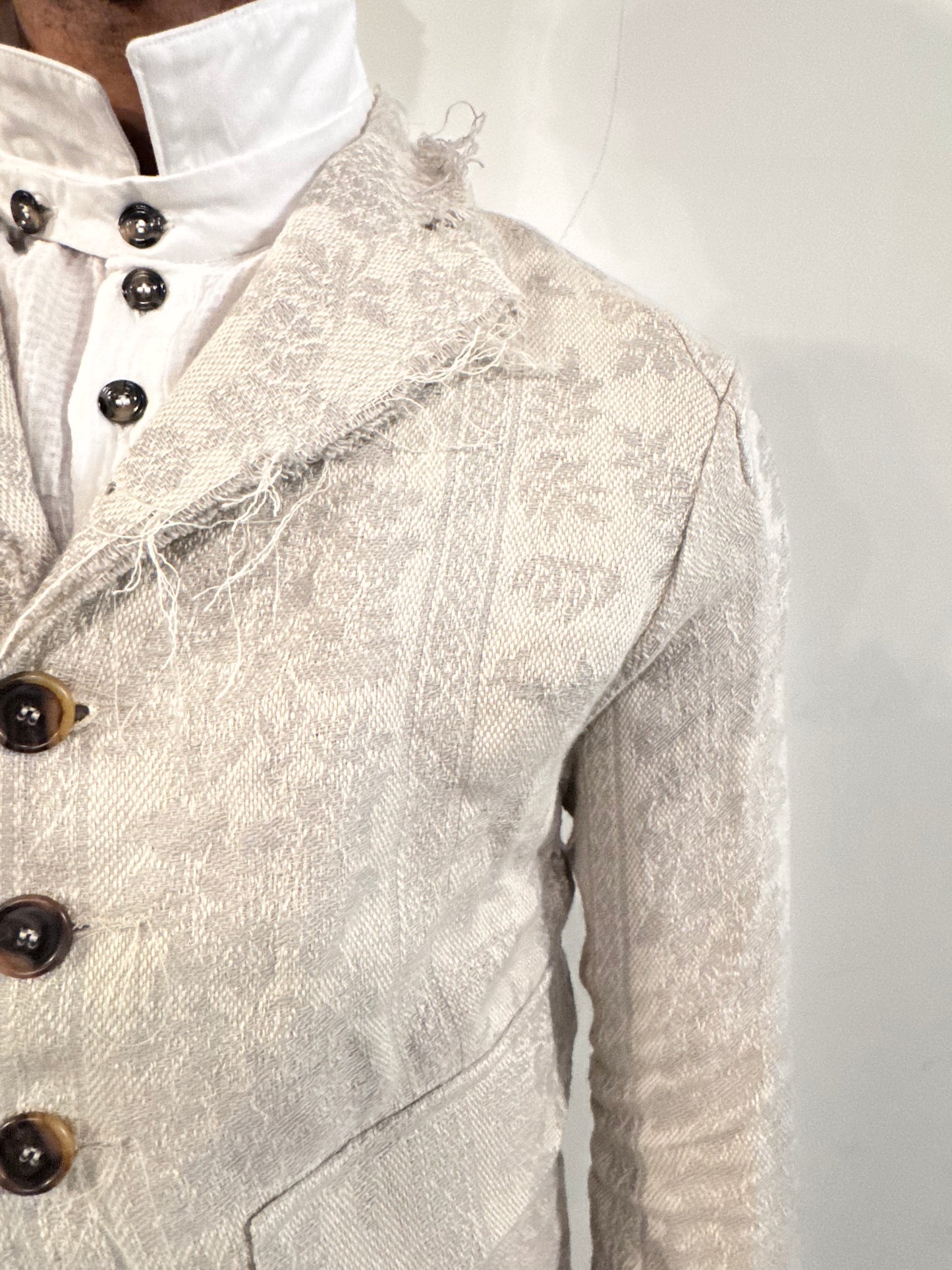 SS26 || PROTOLOGICAL ARCHETYPE LONG BLAZER || LINEN ECRU