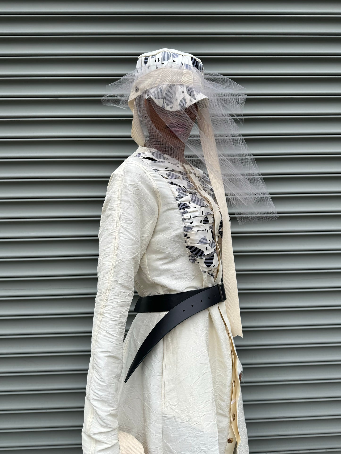SS24 || CONVERTIBLE VEILED SUMMER HAT || ECRU