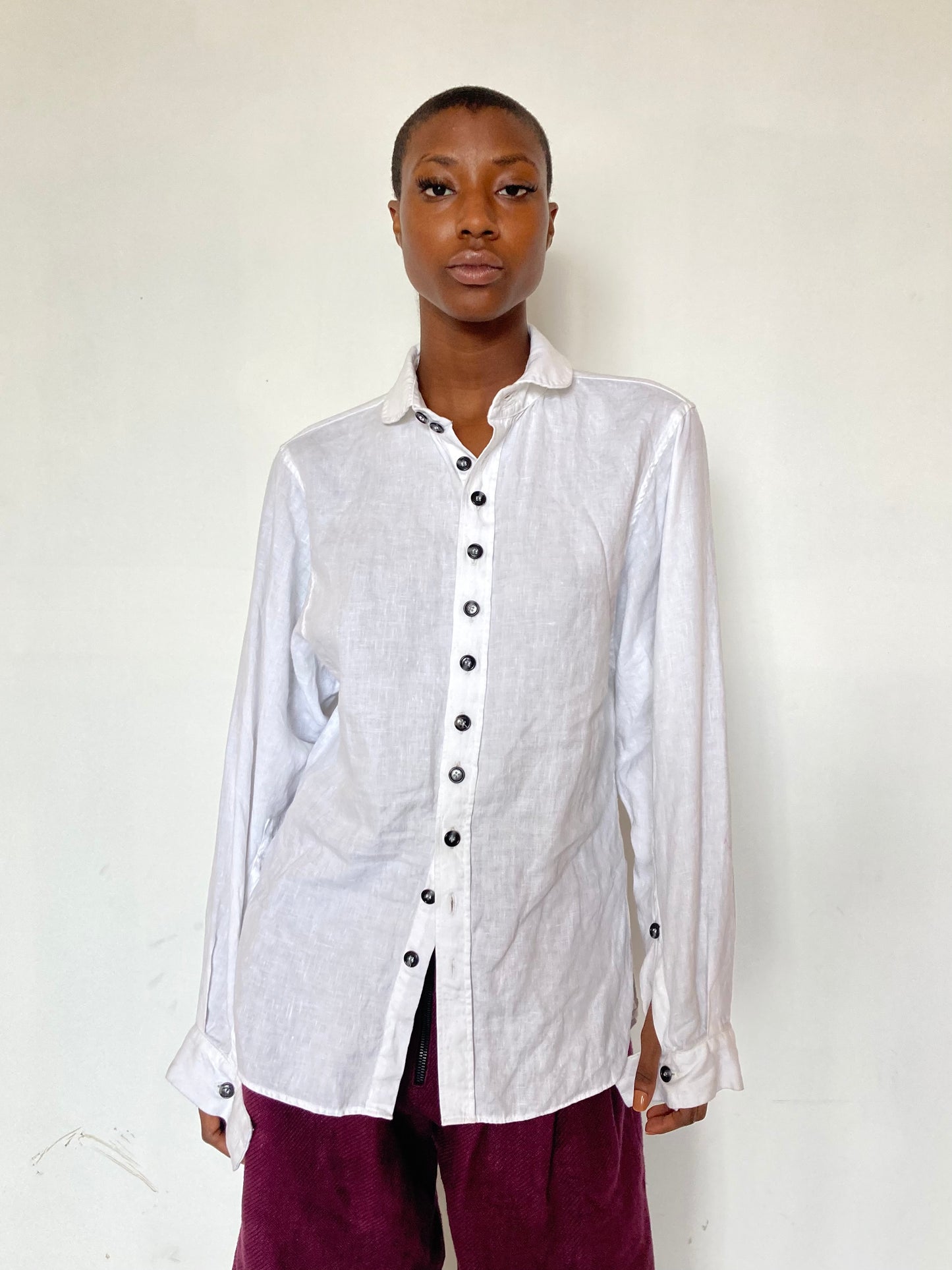 KNG13 || OVERSIZED CLASSIC SHIRT || 100% LINEN WHITE