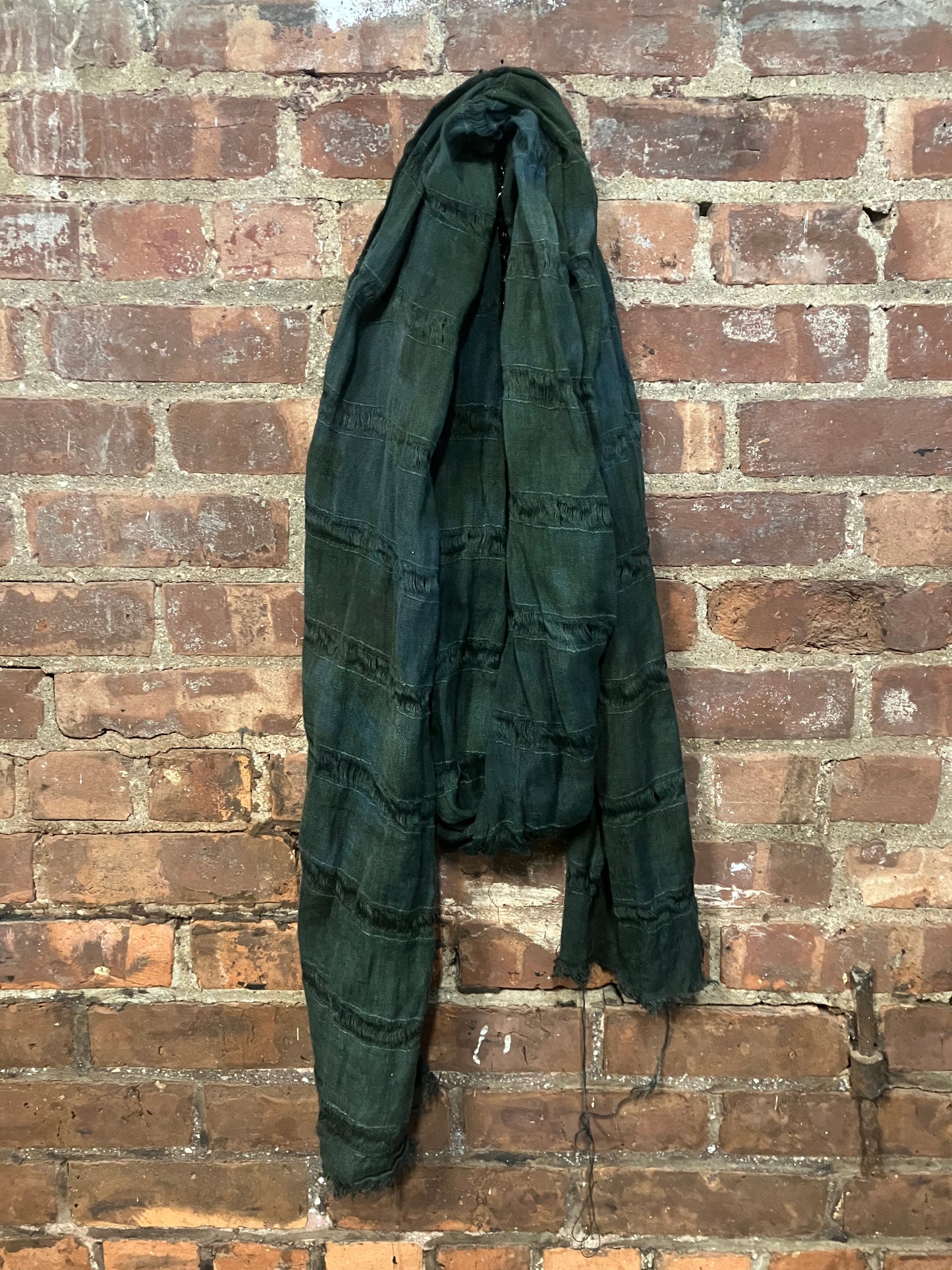 SS23 || LINEN SINGLE WIDTH SCARF || OD GREEN