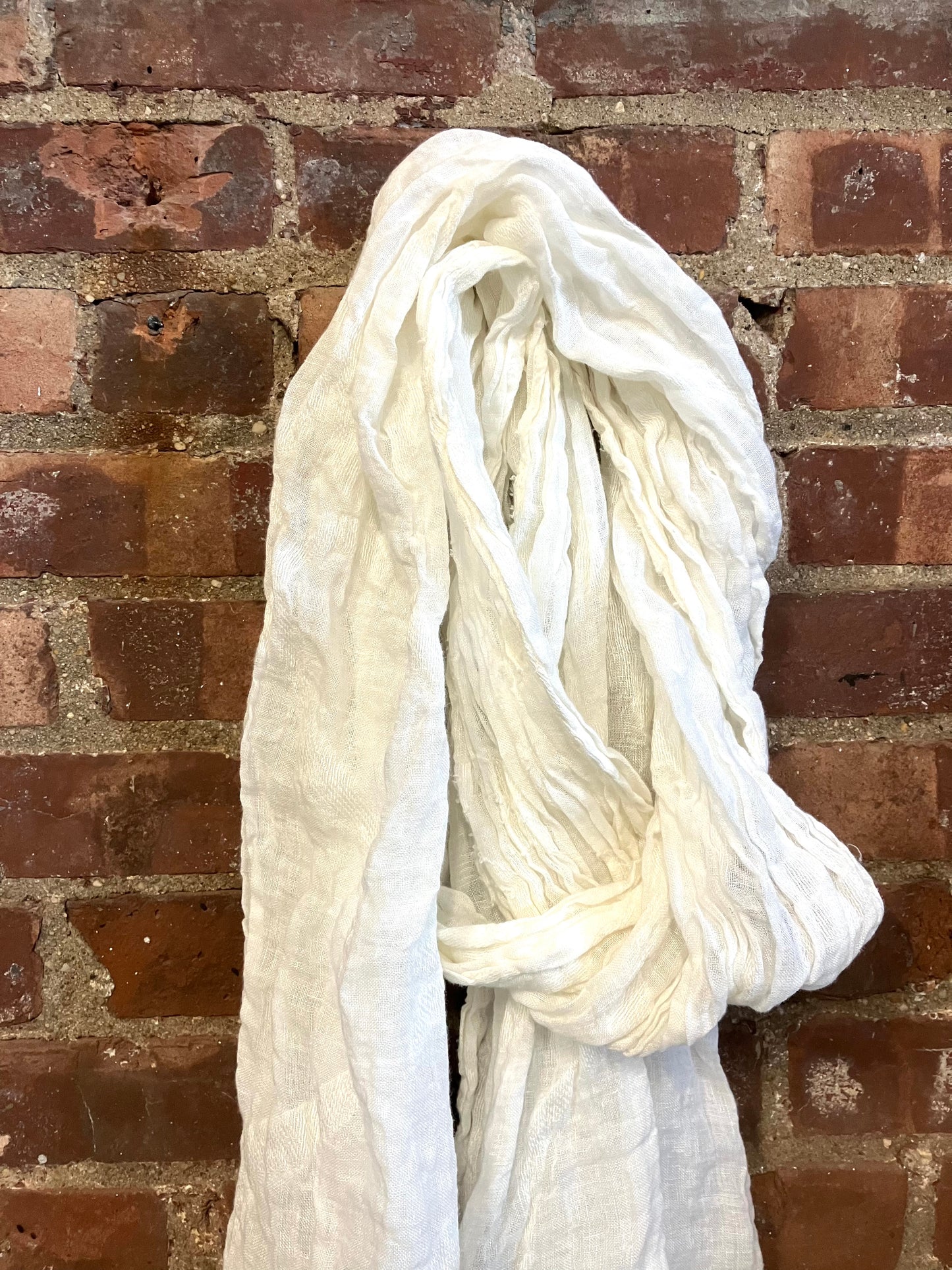 SS23 LINEN SINGLE WIDTH SCARF - BONE WHITE