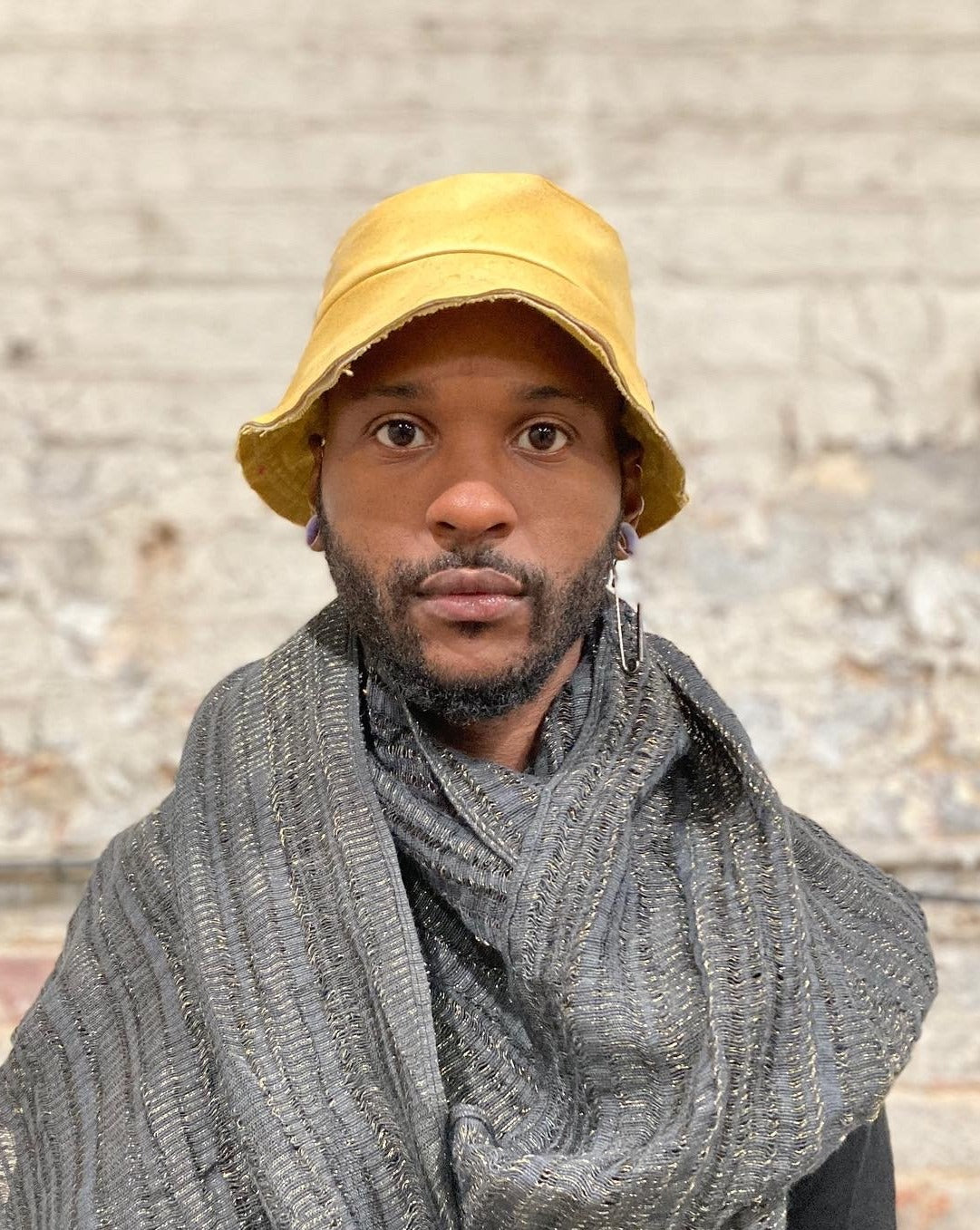 21.2 - LEATHER + LINEN REVERSIBLE BUCKET HAT - YARDMAN YELLOW