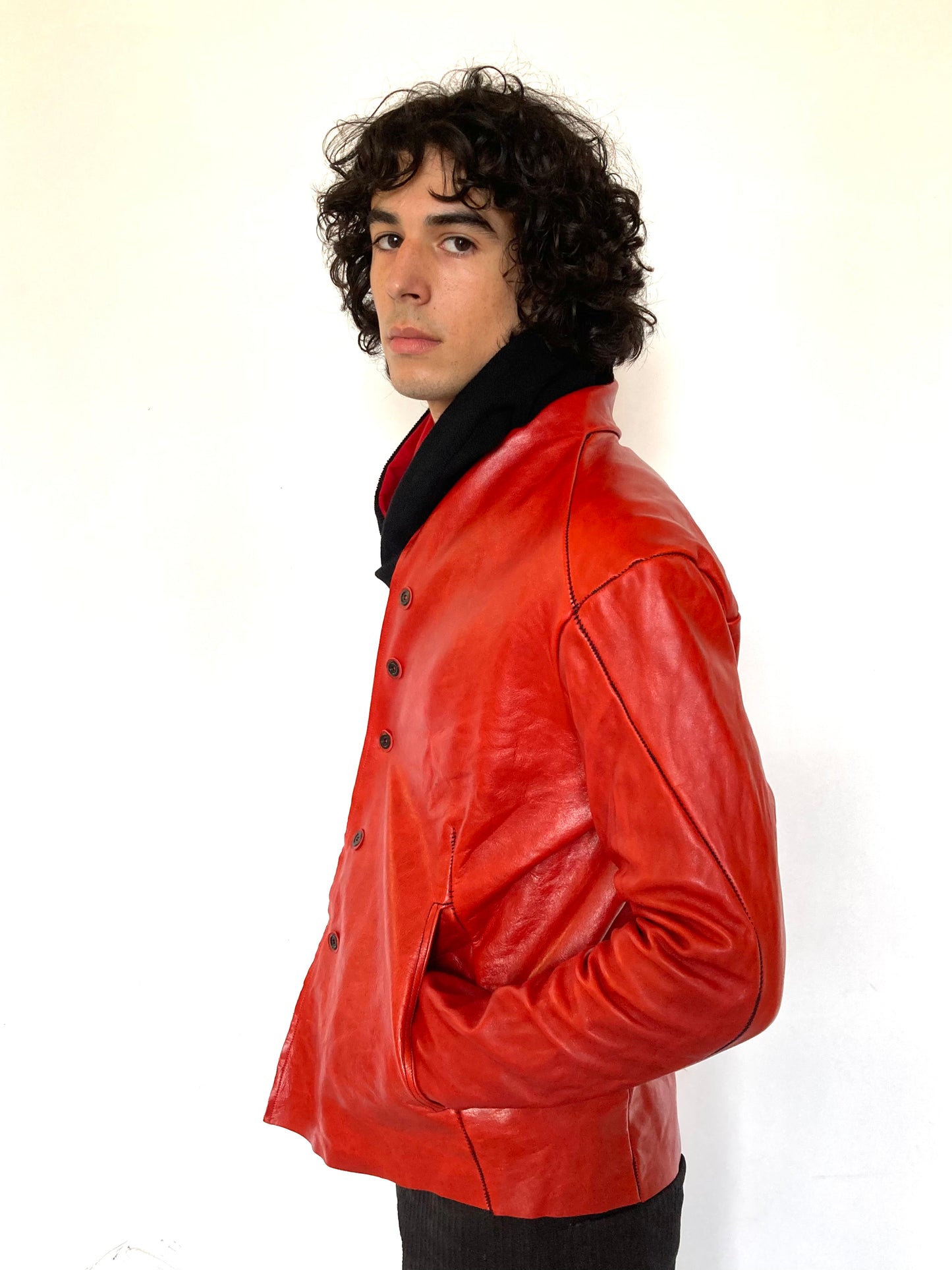 KNG13 || PROTOLOGICAL ARCHETYPE SHIRT JACKET || DARK RED ||