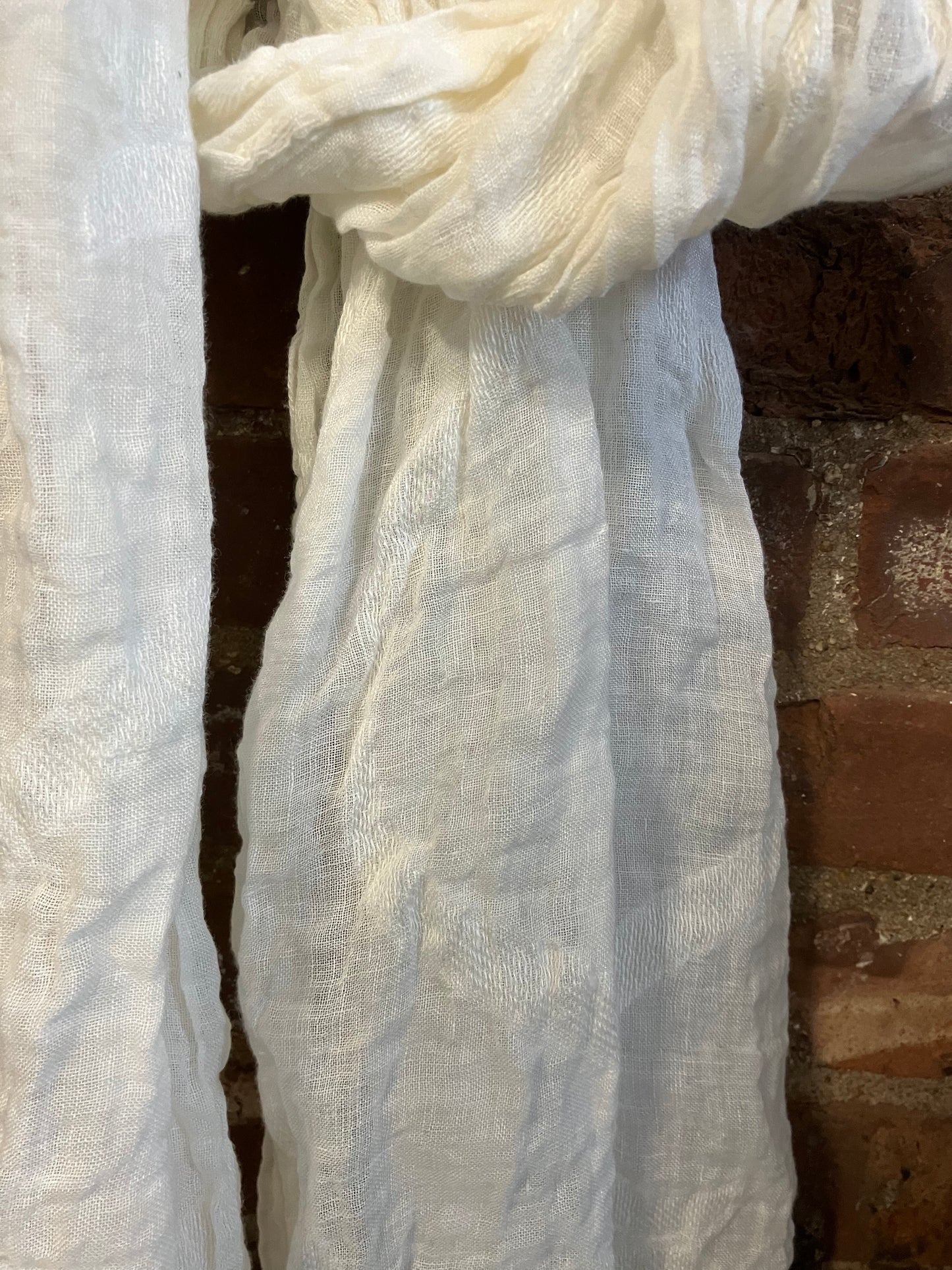 SS23 LINEN SINGLE WIDTH SCARF - BONE WHITE