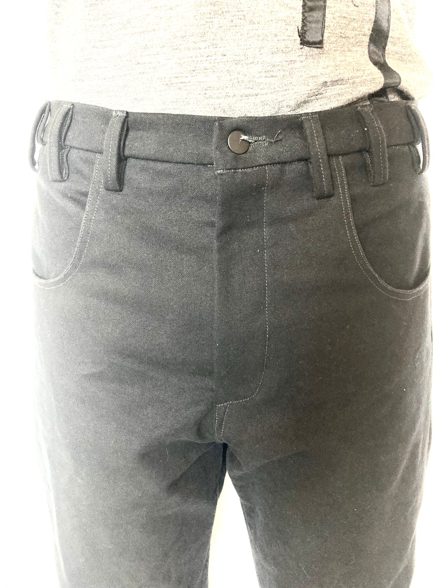KNG13 || 13 LOOP SLIM CANVAS JEANS || BLACK