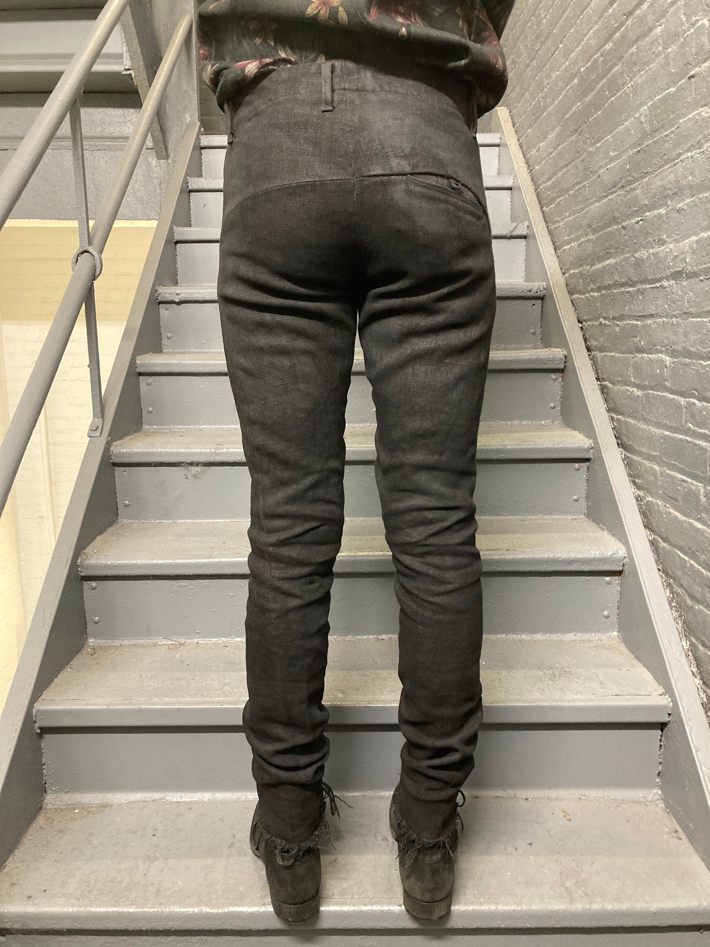 ARCHIVE ADDITIONS - COATED MINIMALIST SLIM PANTS - BLACK