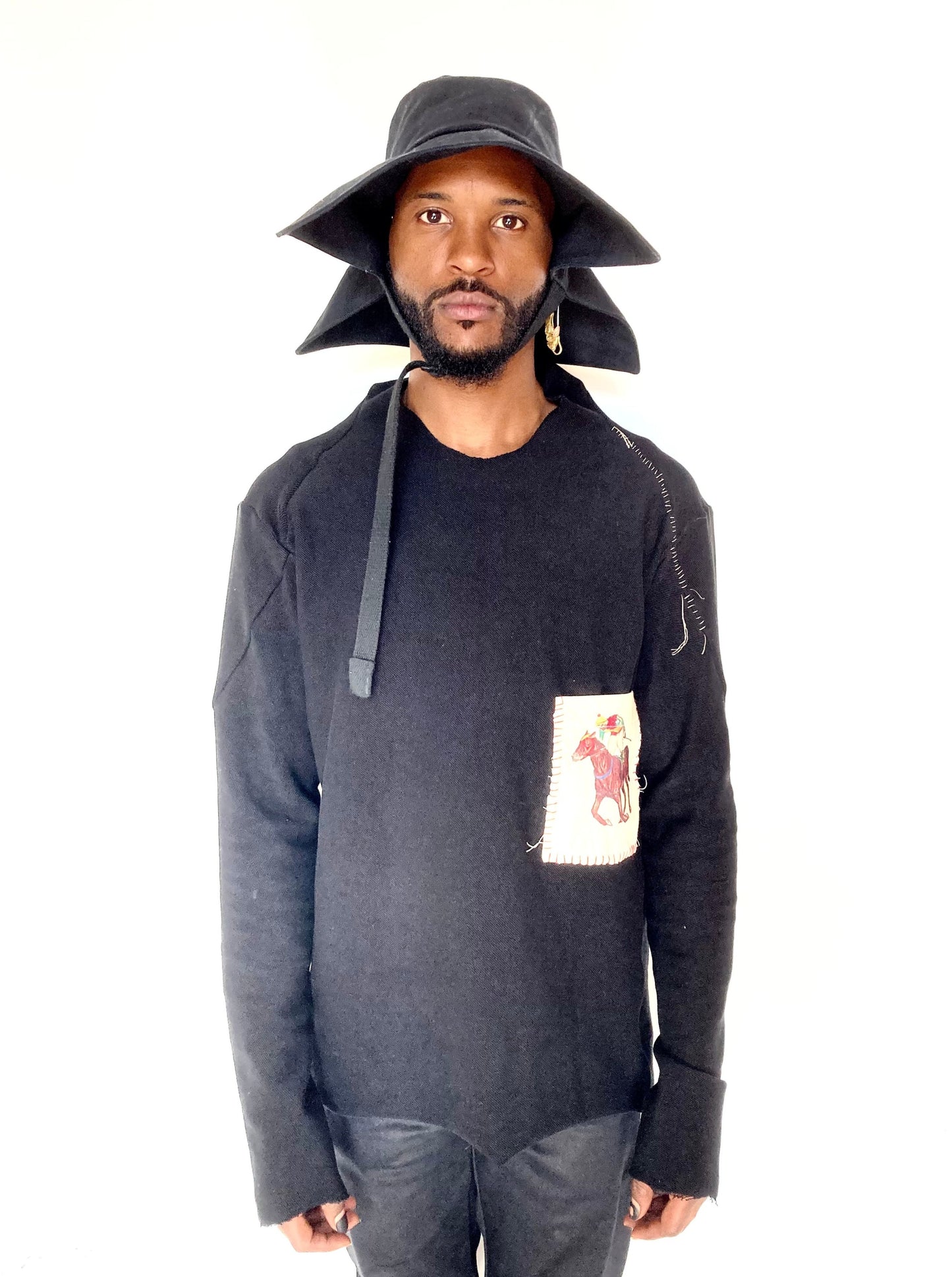 KNG 13 || PROTOLOGICAL HAND STITCHED - CAYMANAS - TOP || BLACK||