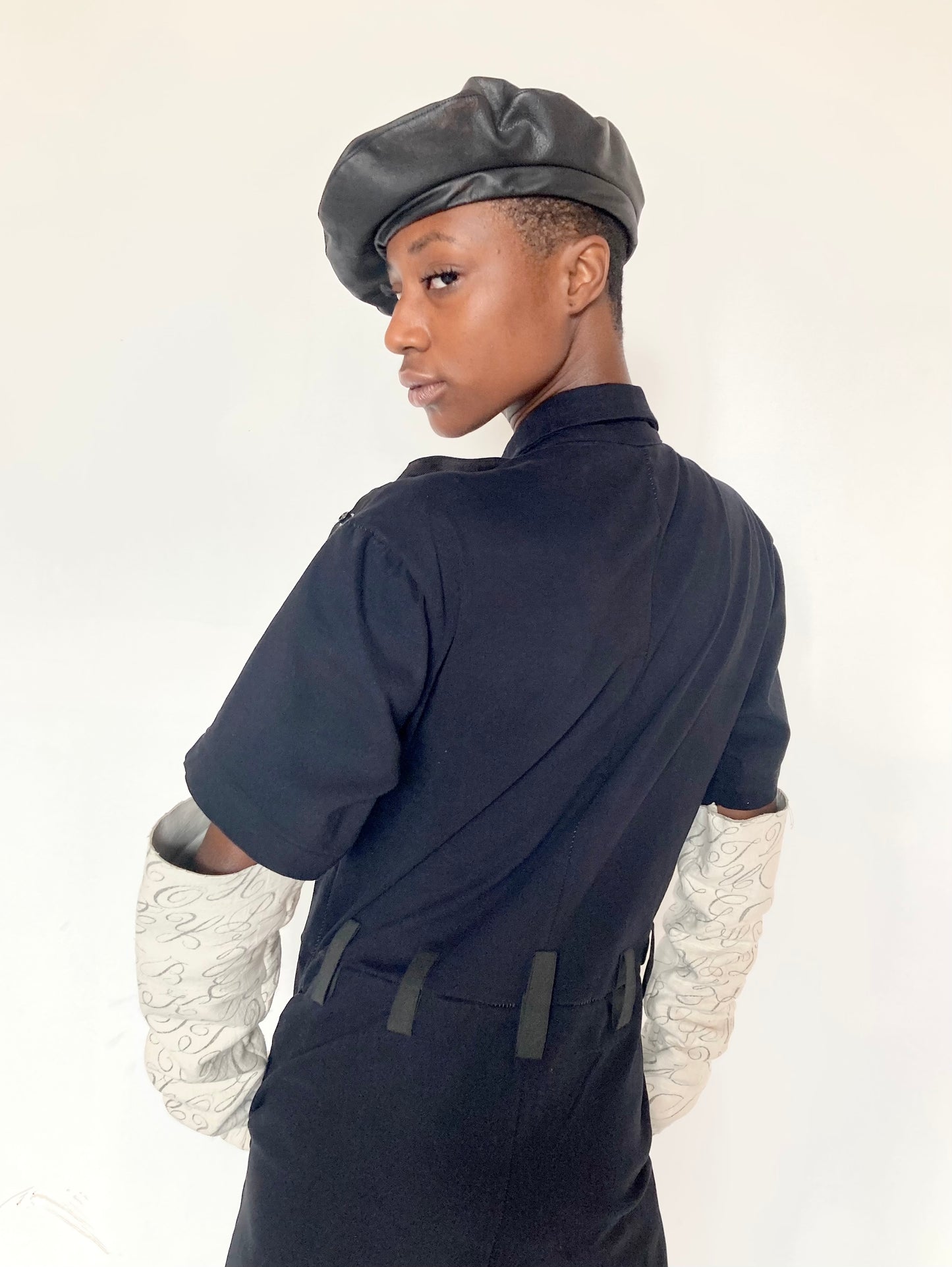 KNG13 || FEMME - SHORT COVERALLS || 100% COTTON - BLACK