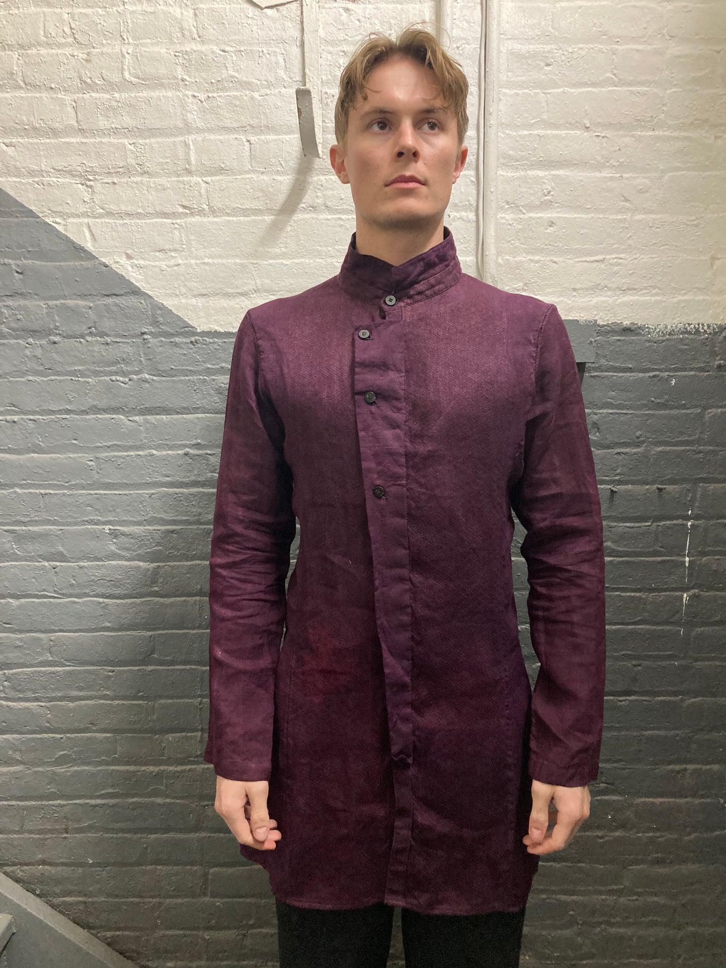 ARCHIVE ADDITIONS || LONG SLEEVE SHIRTIGAN || 100% OVERDYED LINEN