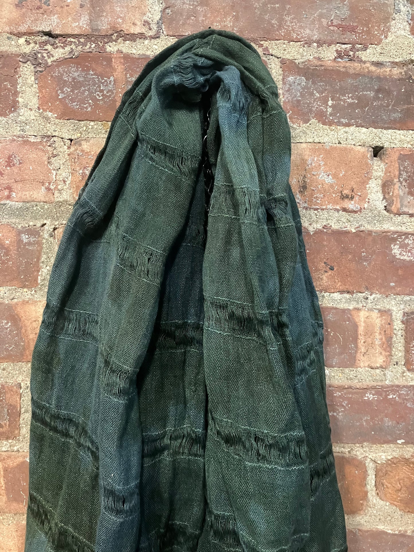 SS23 || LINEN SINGLE WIDTH SCARF || OD GREEN