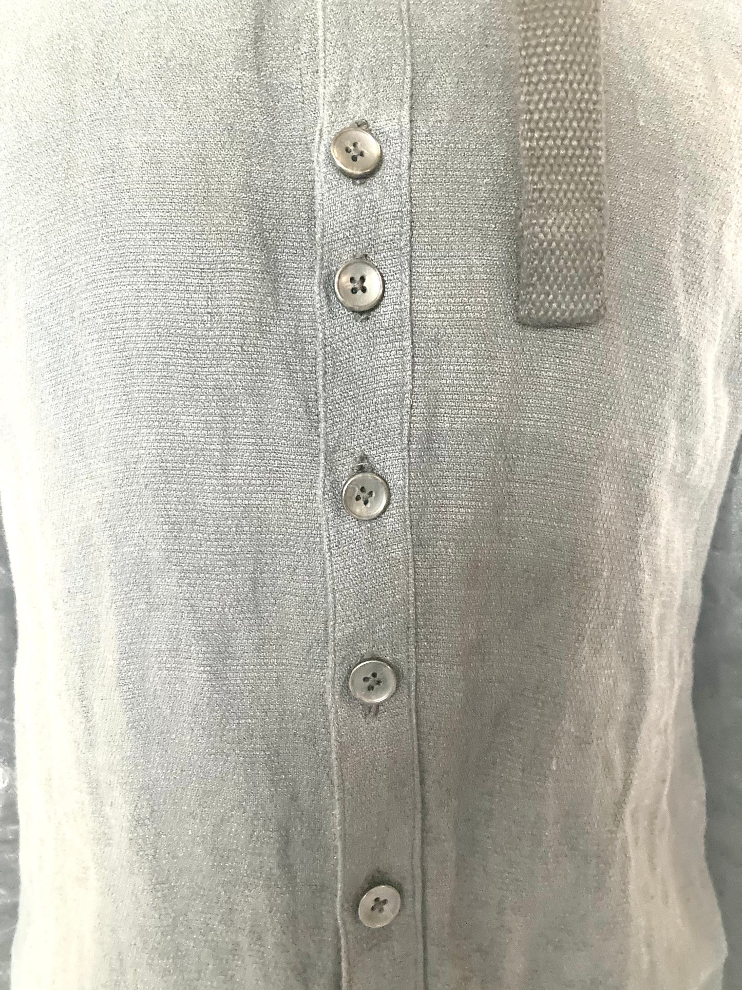 KNG13 || FAULTED SHOULDER LONG SHIRT BAND COLLAR || MIXED LINEN BLACK