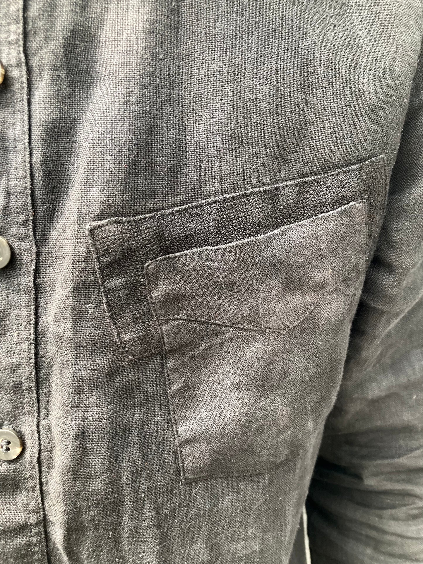 22.1- DARNSTITCHED WESTERN SHIRT - BLACK
