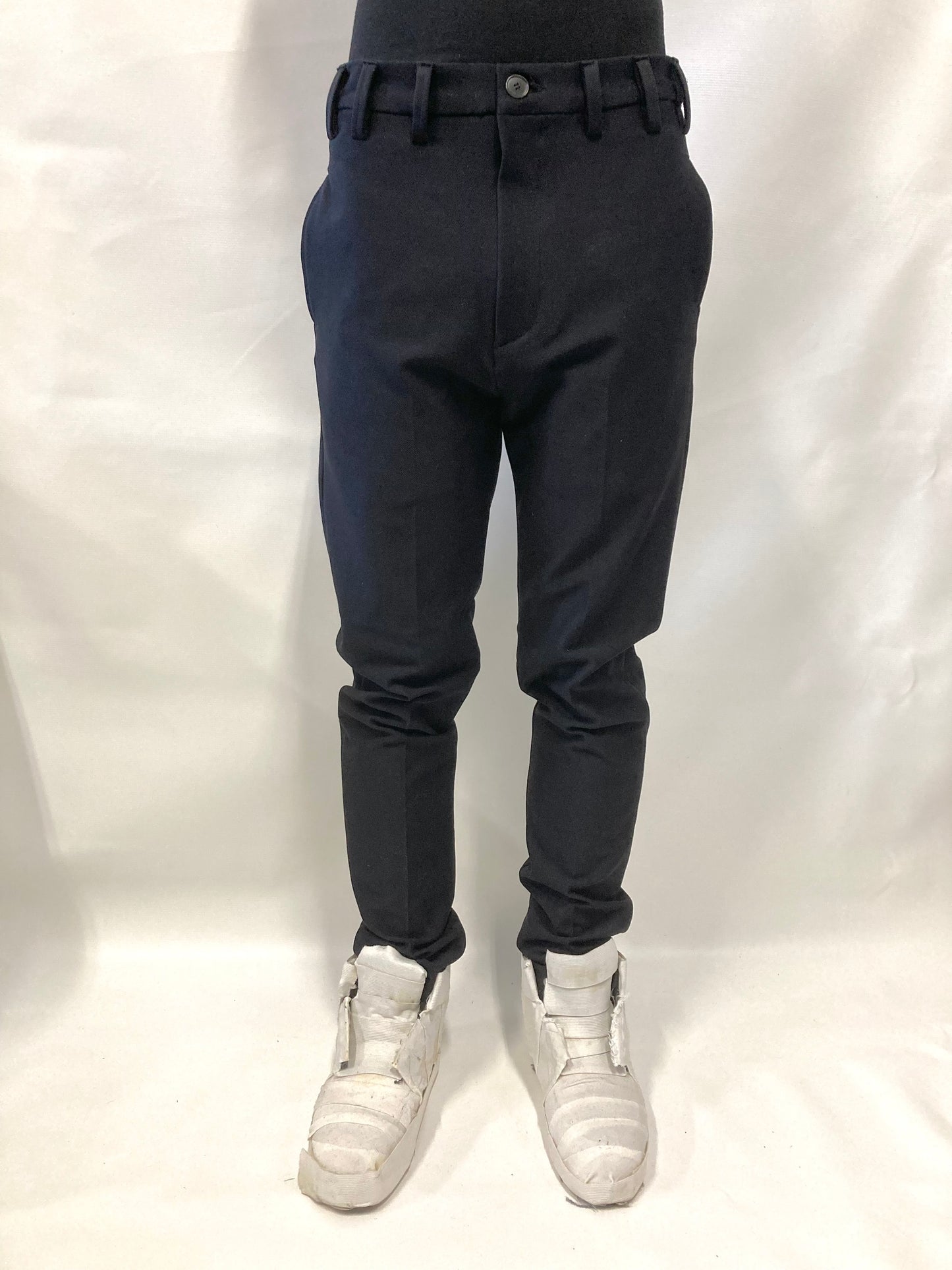 KNG13 || 13 LOOP SLIM PANTS || BLACK - STRETCH WOOL BLEND