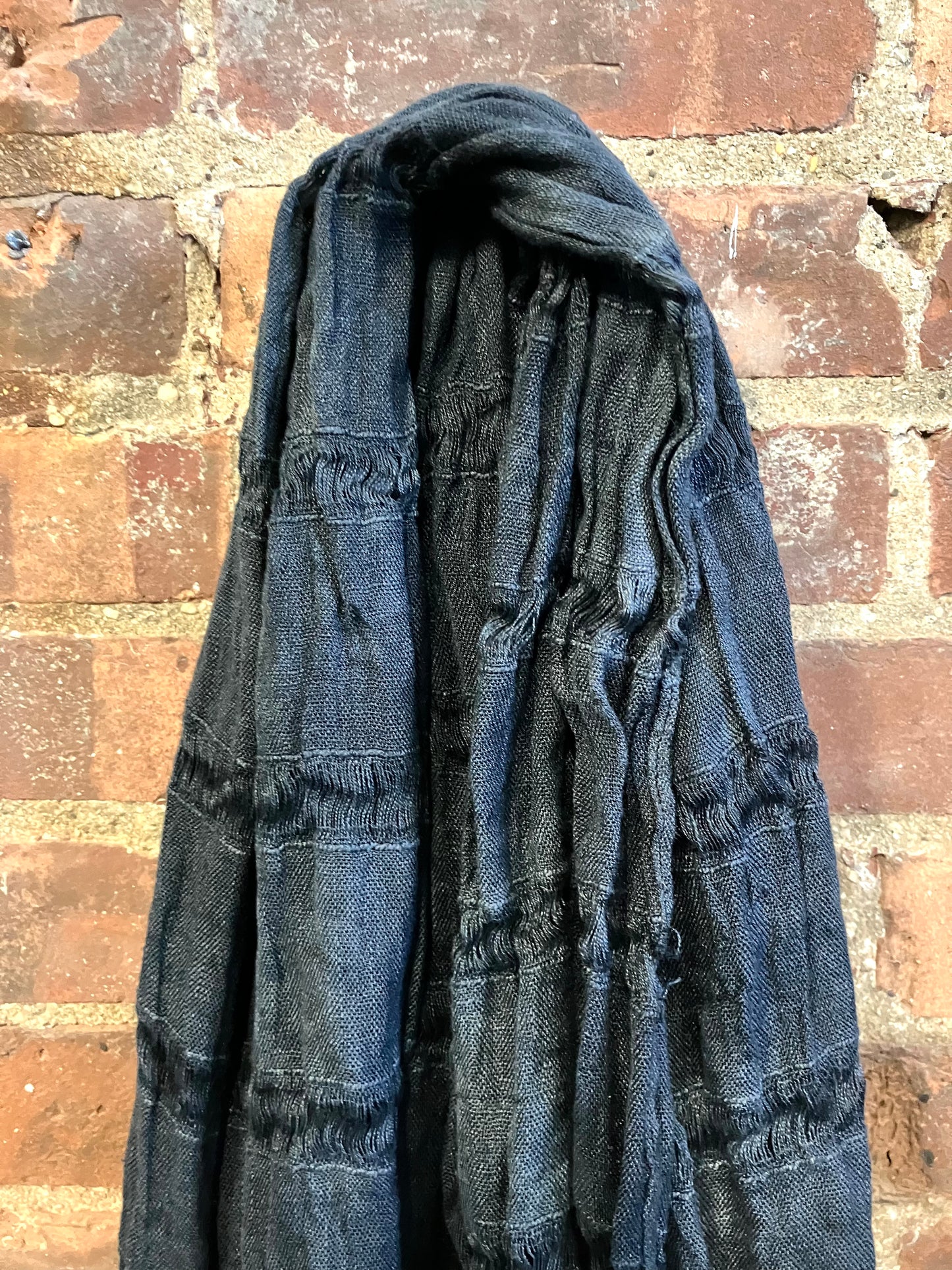 SS23 LINEN SINGLE WIDTH SCARF - BLACK