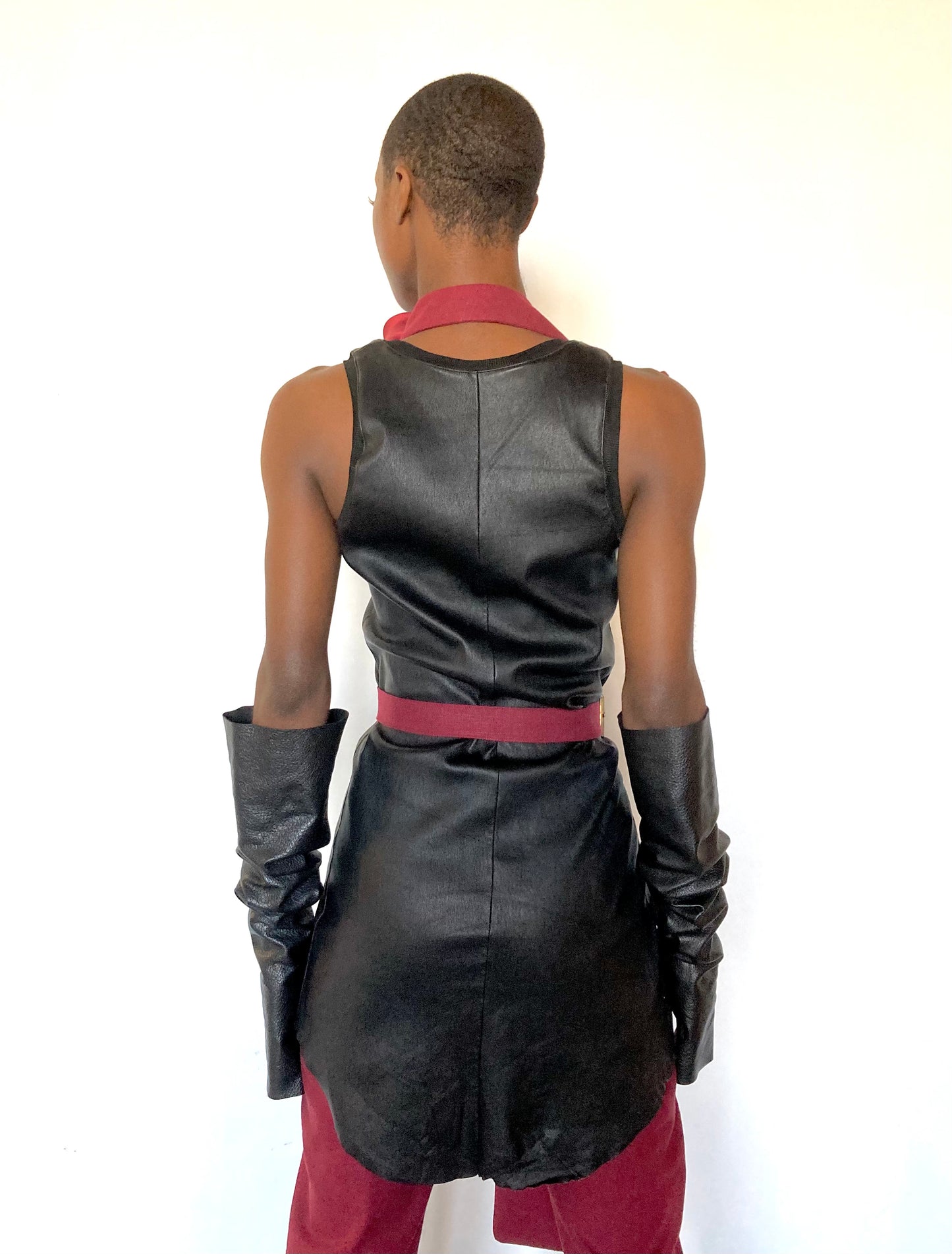 KNG13 || FEMME - ASYMMETRIC ZIPPER TANK|| 100% STRETCH CALFHIDE