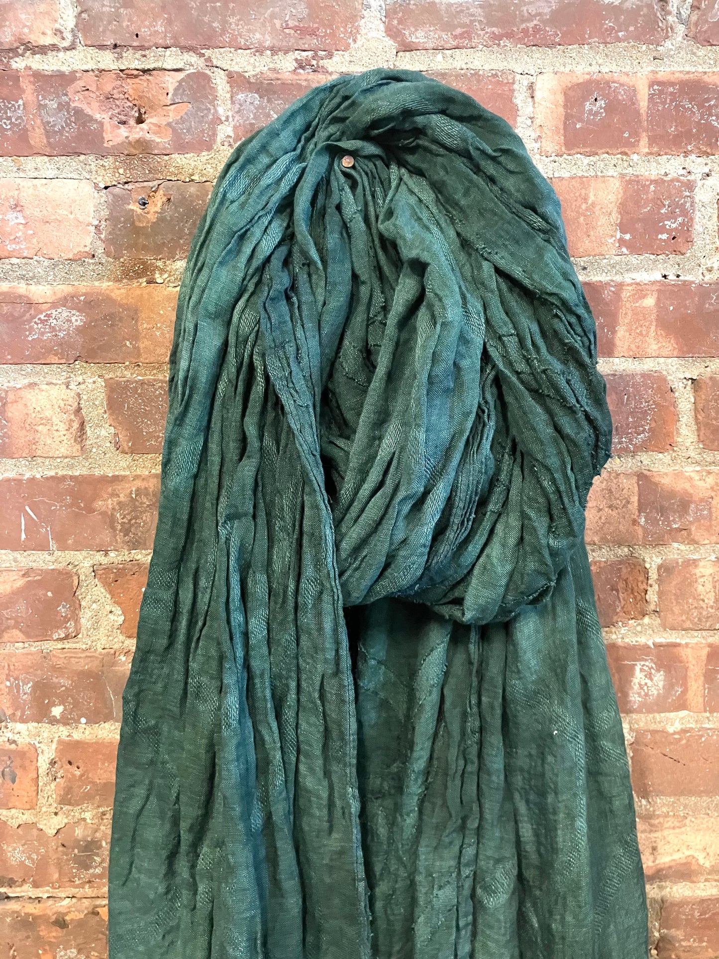 SS23 LINEN DOUBLE WIDTH SCARF - GREEN