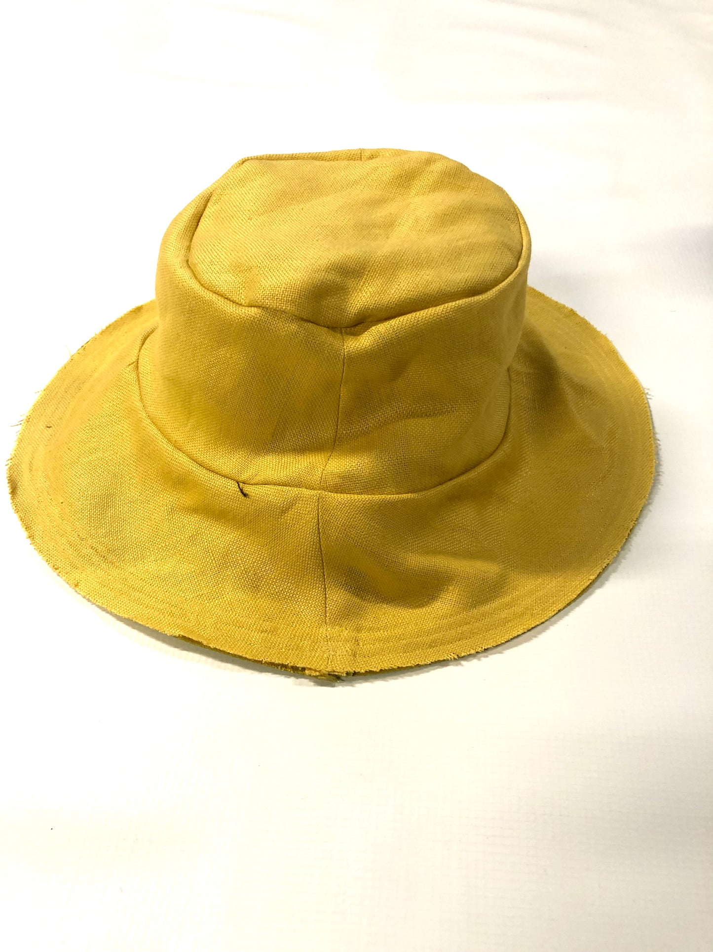 KNG13 || EXTENDED BRIM BUCKET HAT || 100% COWHIDE -YELLOW