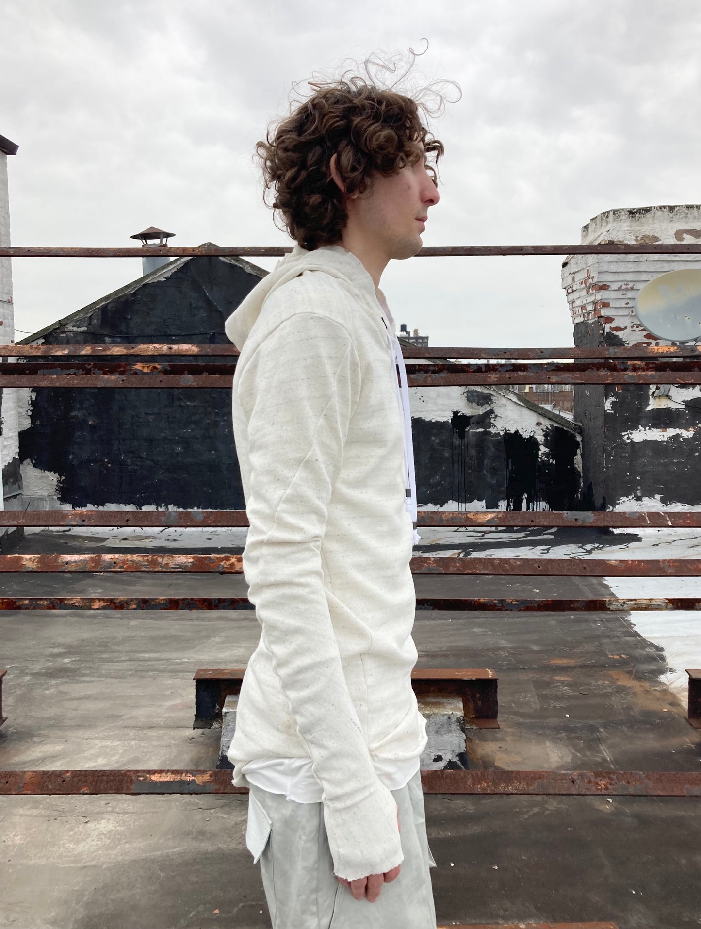 22.1 DNA SLEEVE HOODIE - OFF WHITE
