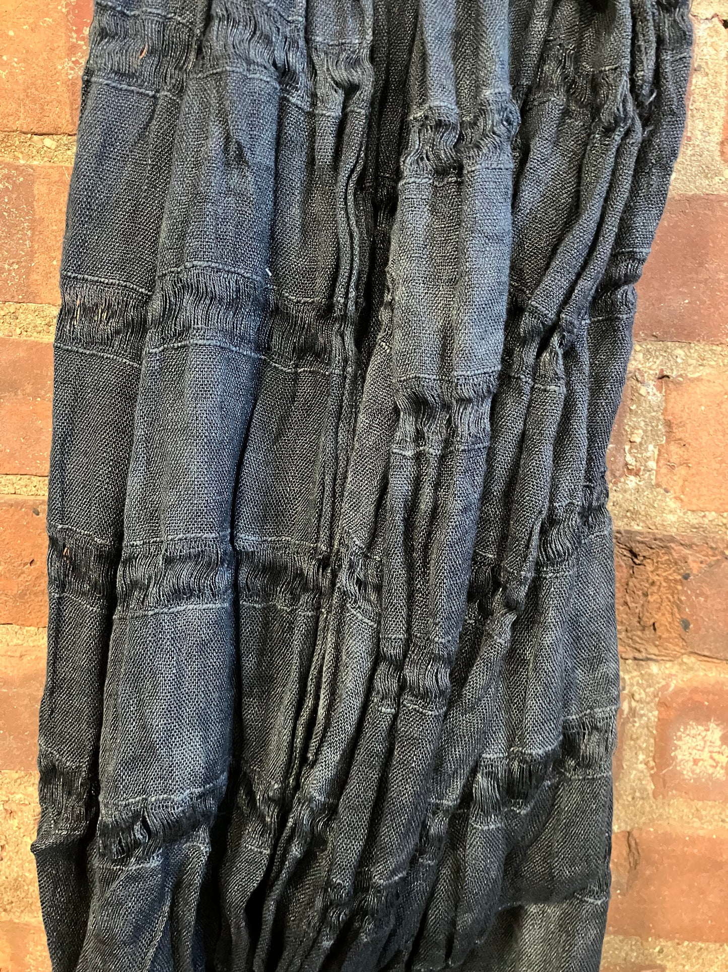 SS23 LINEN SINGLE WIDTH SCARF - BLACK